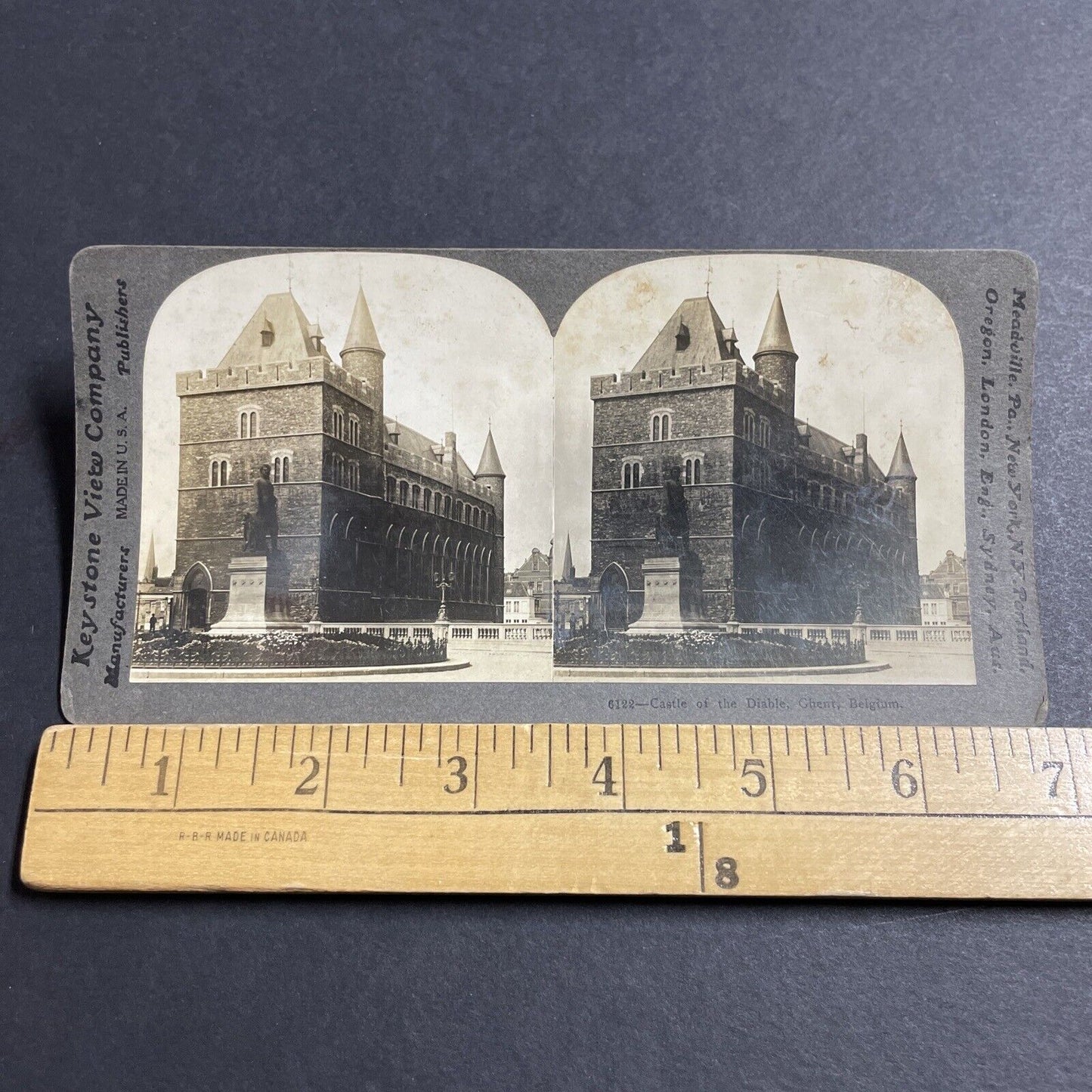 Antique 1905 Diable Castle In Ghent Belgium Stereoview Photo Card P5209