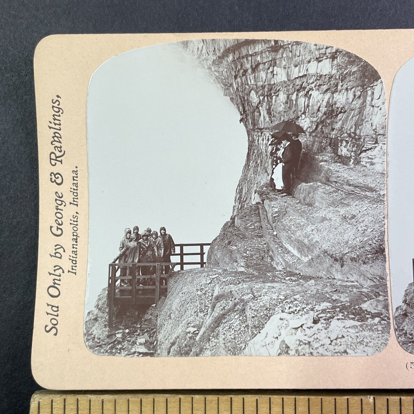 Niagara Falls Cave of the Winds Stereoview George and Rawlings c1901 Y1456