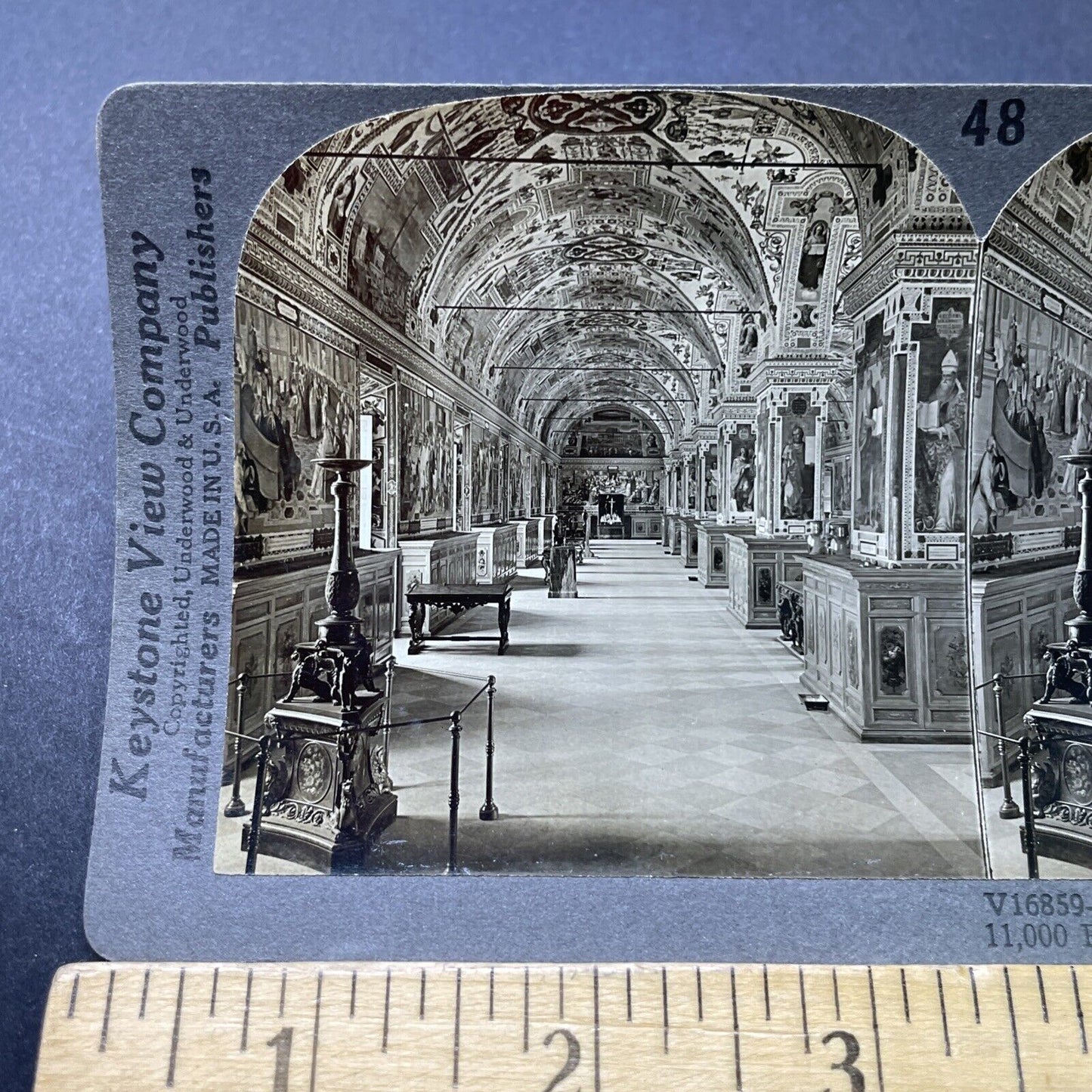 Antique 1910s Inside The Vatican Rome Italy Stereoview Photo Card P2728