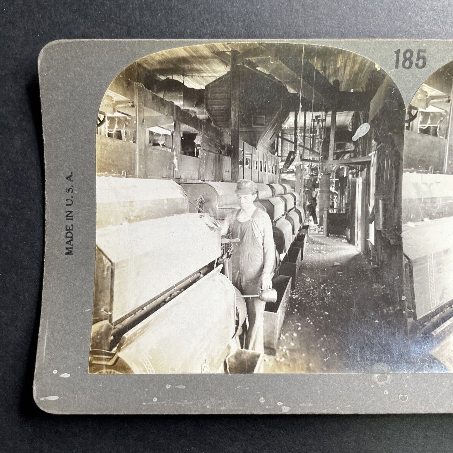 Antique 1909 Cotton Mill In Greenville Texas Stereoview Photo Card P1523