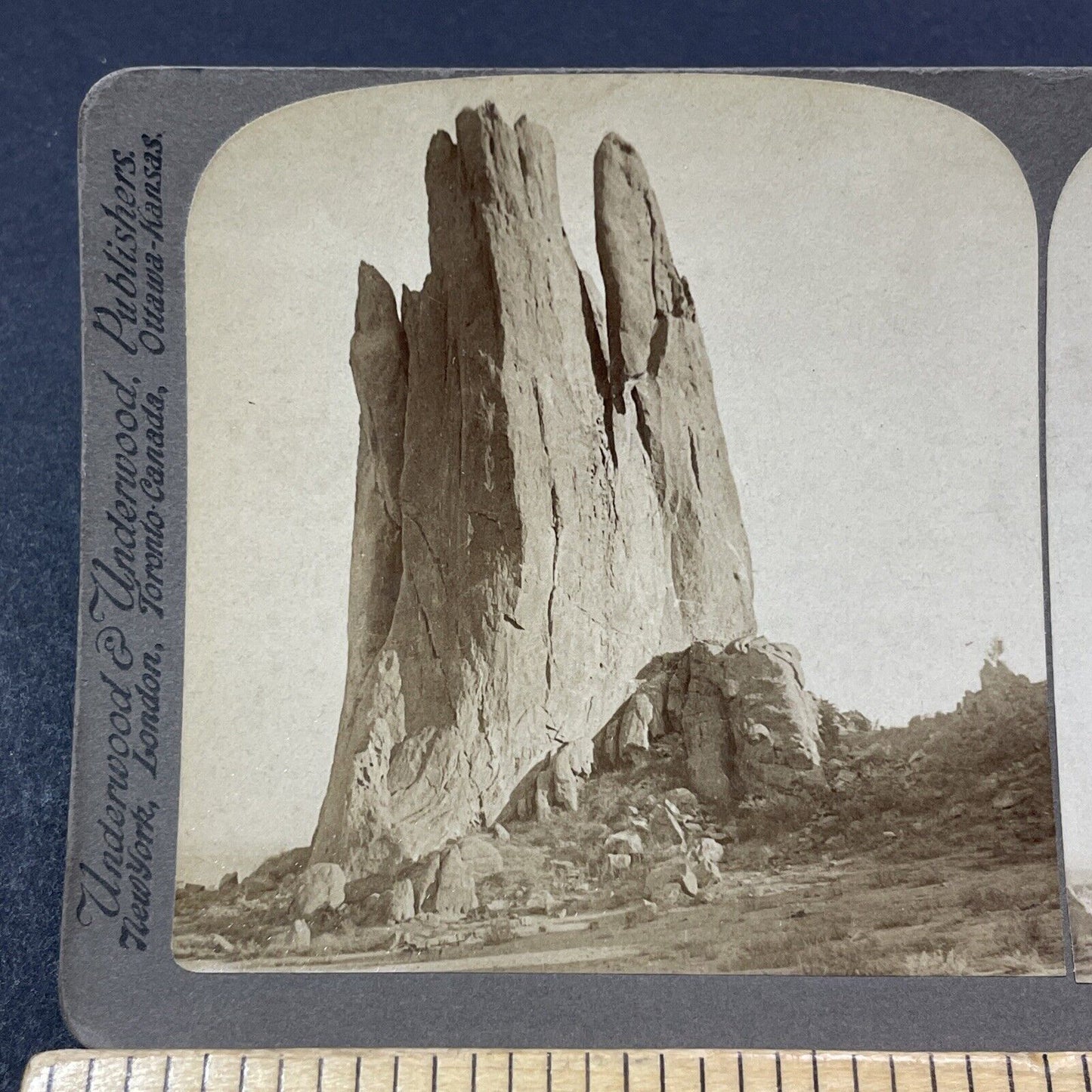 Antique 1905 Tower Of Babel Garden Of The Gods CO Stereoview Photo Card V1875