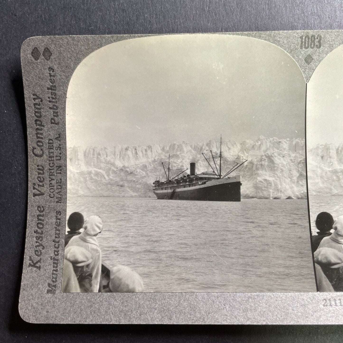 Antique 1920s Prince William Sound Alaska Glacier Stereoview Photo Card P1593