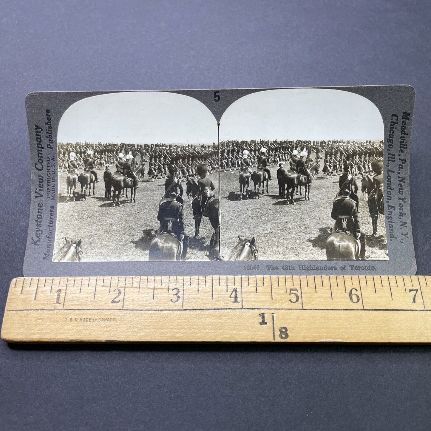 Antique 1918 48th Highlanders Of Toronto Canada WW1 Stereoview Photo Card P2784