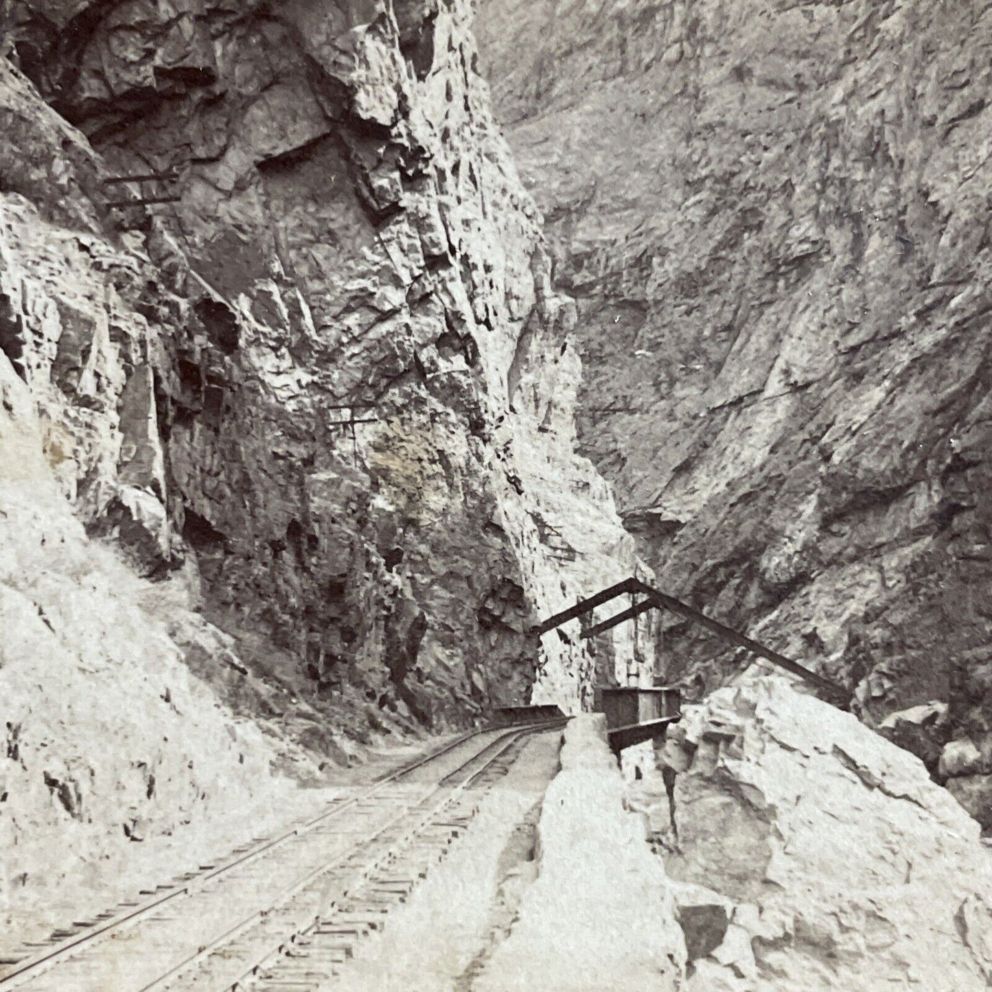 Antique 1894 Royal Gorge Railroad Colorado Stereoview Photo Card P5216