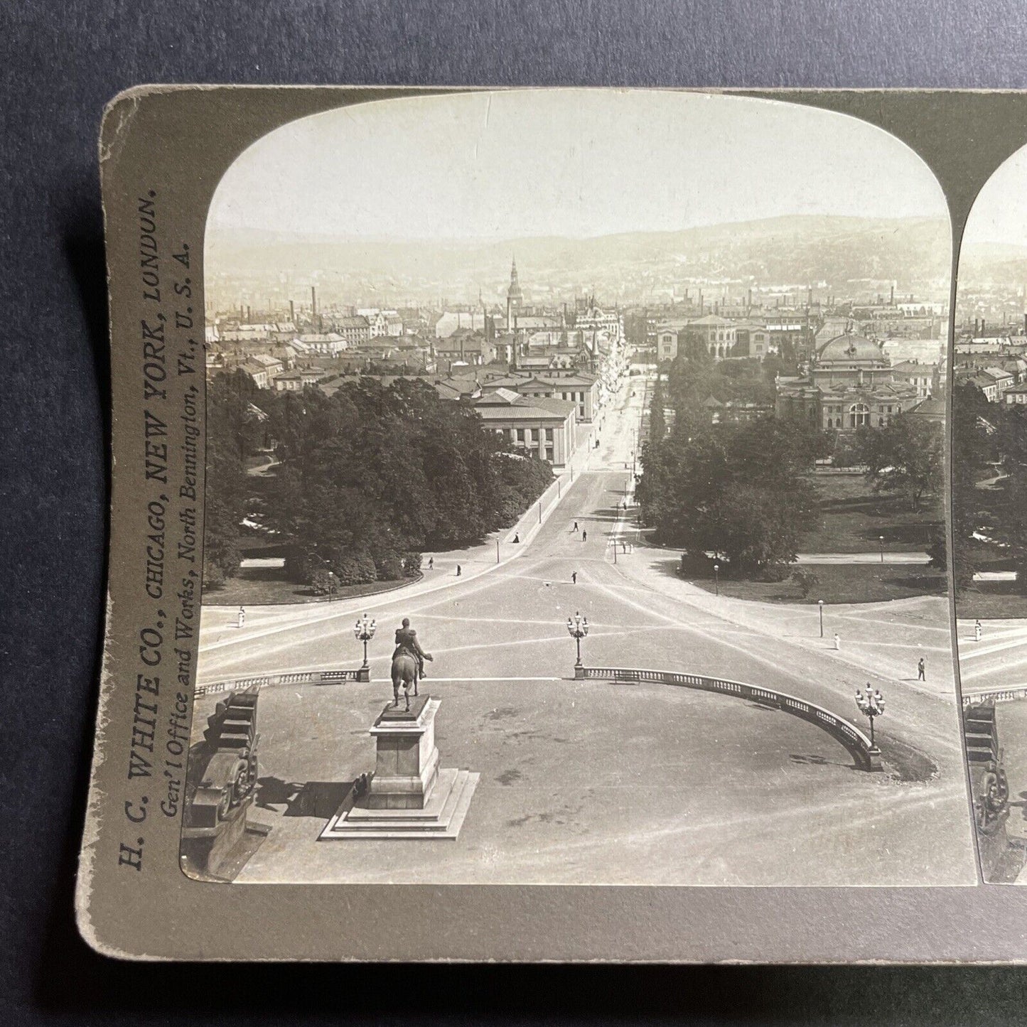 Antique 1902 Downtown Oslo Norway Near Palace Stereoview Photo Card P1709