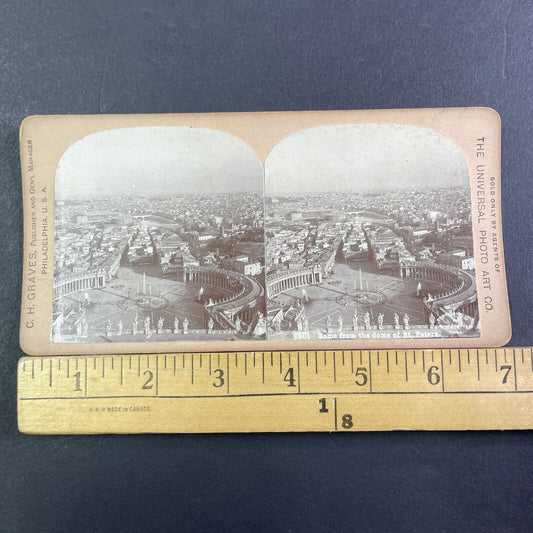 The City Of Rome Italy Panorama View Stereoview Antique c1900 X3526