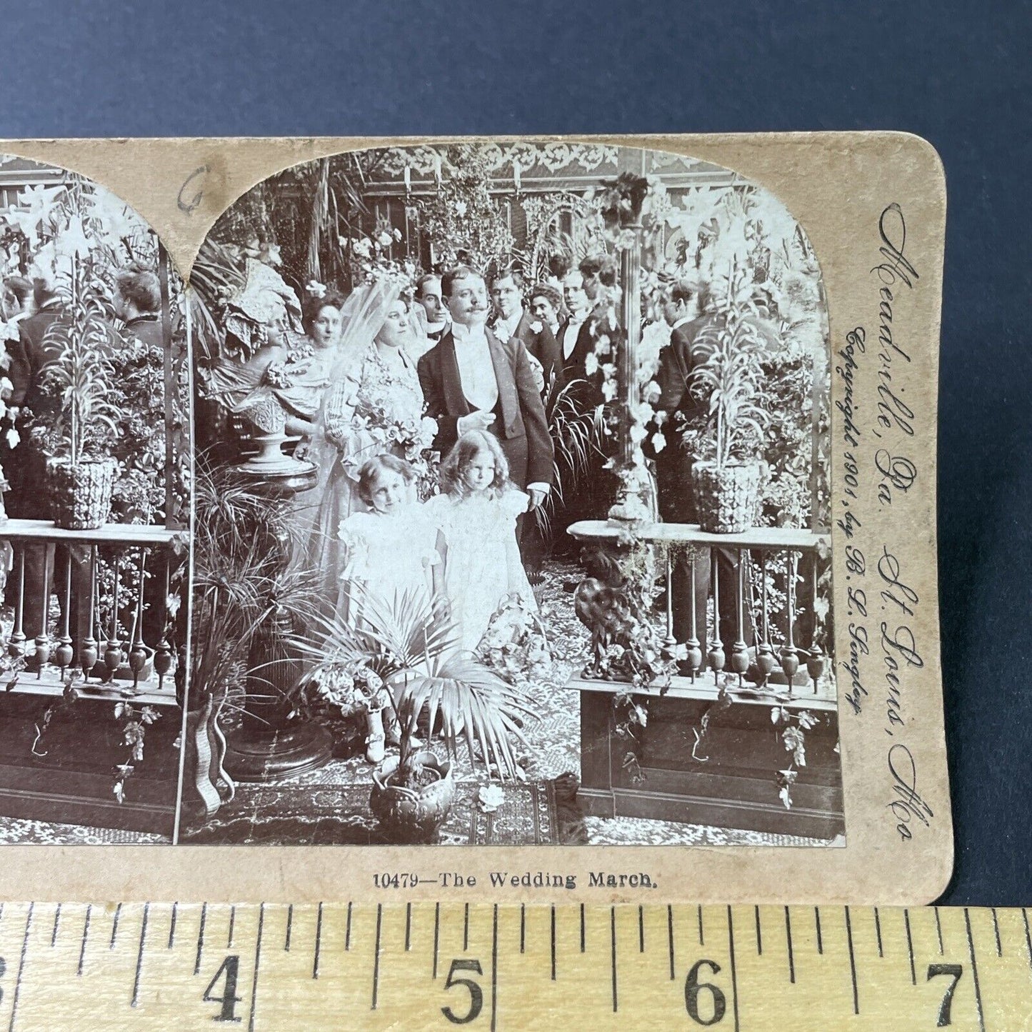 Antique 1901 Typical Victorian Wedding Scene Stereoview Photo Card P2964