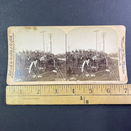 3rd Illinois Infanty Division Stereoview US Military Army Antique c1898 X2604