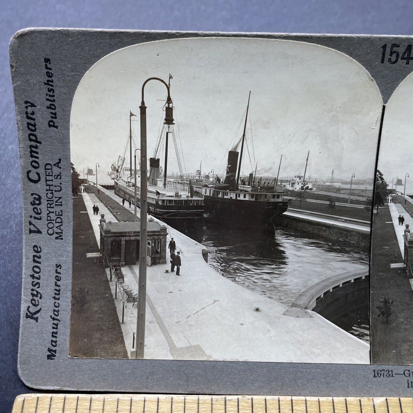 Antique 1916 Powell Stackhouse Freighter Ship Panama Stereoview Photo Card P2449