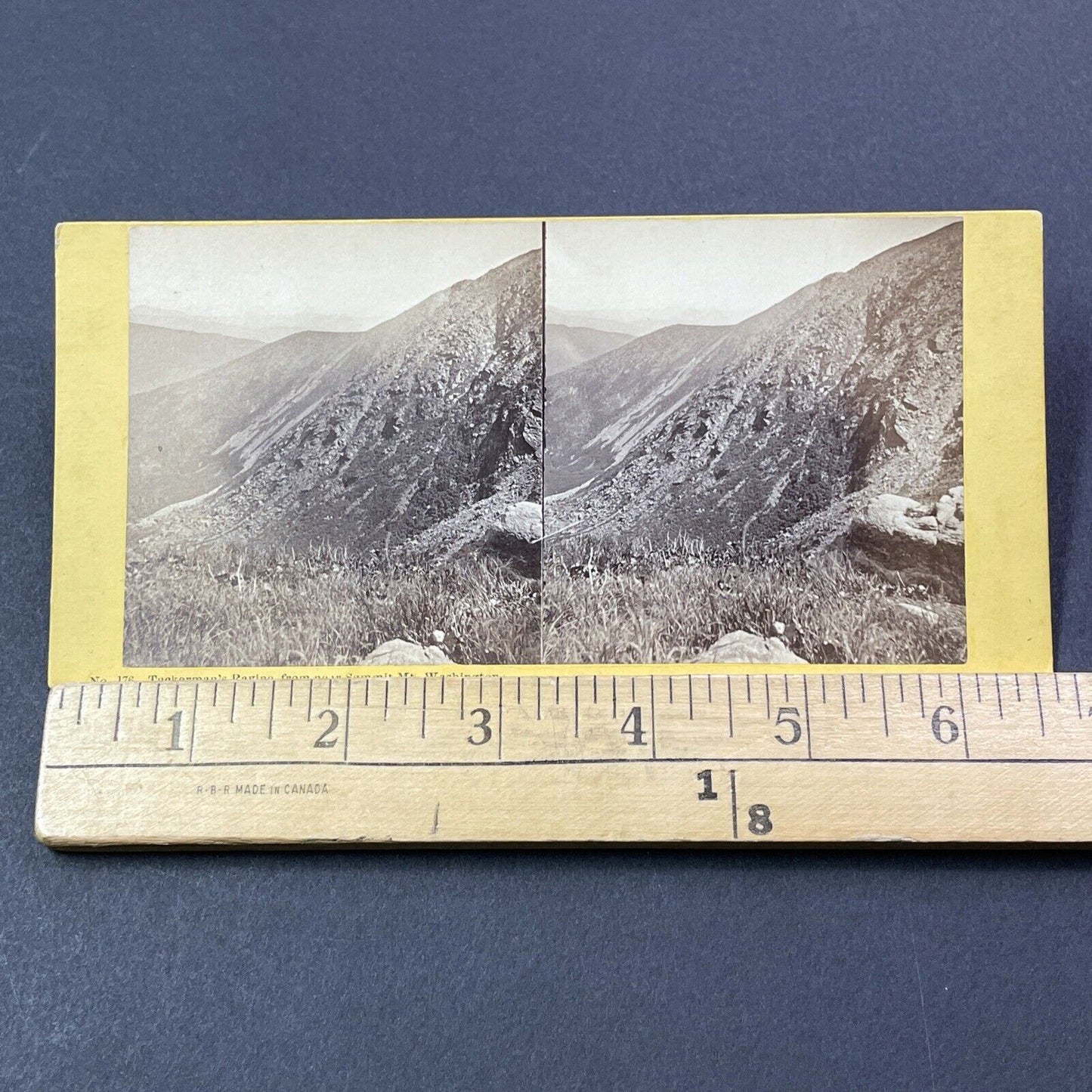 Antique 1867 Tuckerman Ravine New Hampshire Stereoview Photo Card V1787