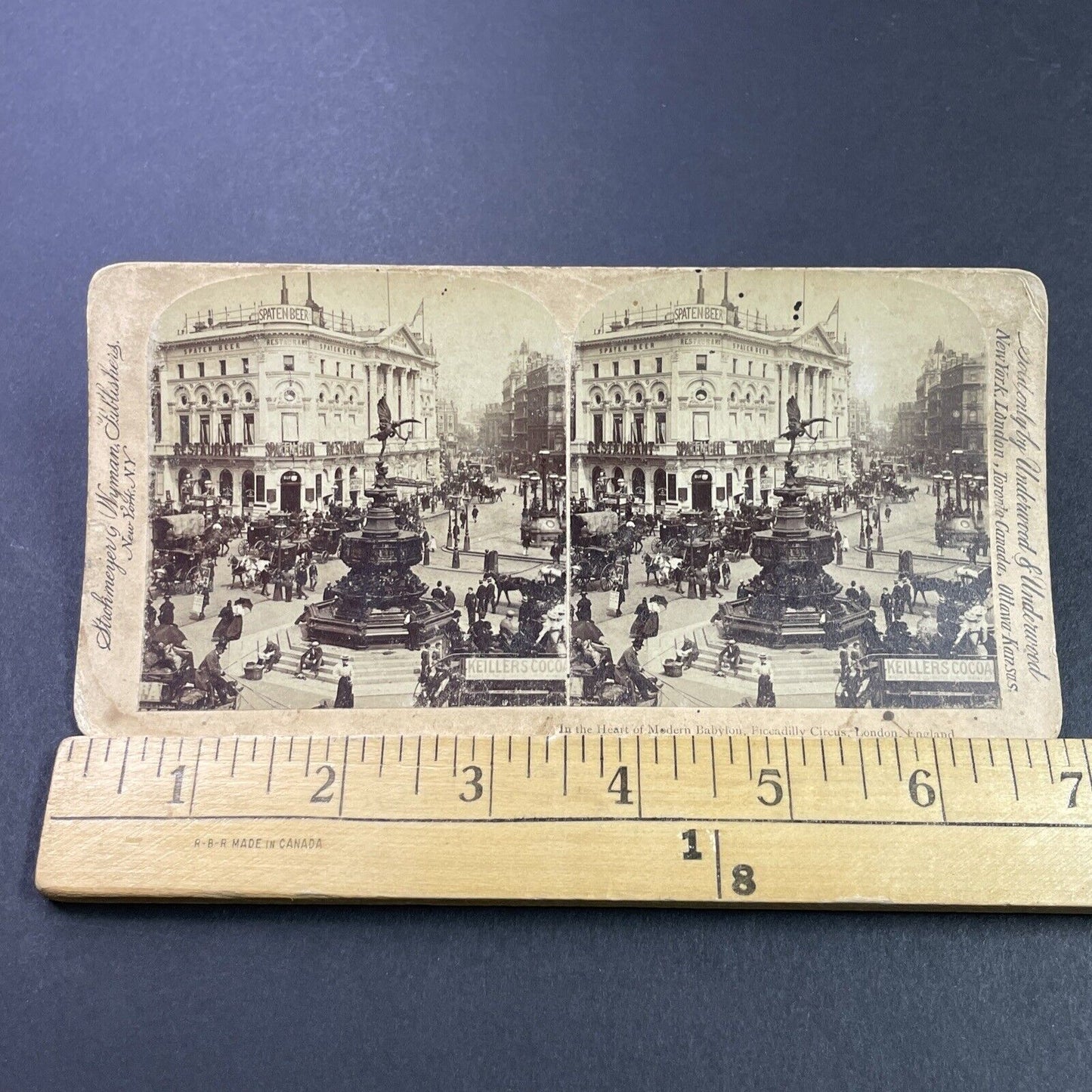 Antique 1891 Spaten Beer Restaurant London England Stereoview Photo Card P3773