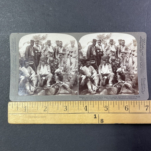 Injured Japanese Soldiers In Dalian China Stereoview Antique c1904 X2801