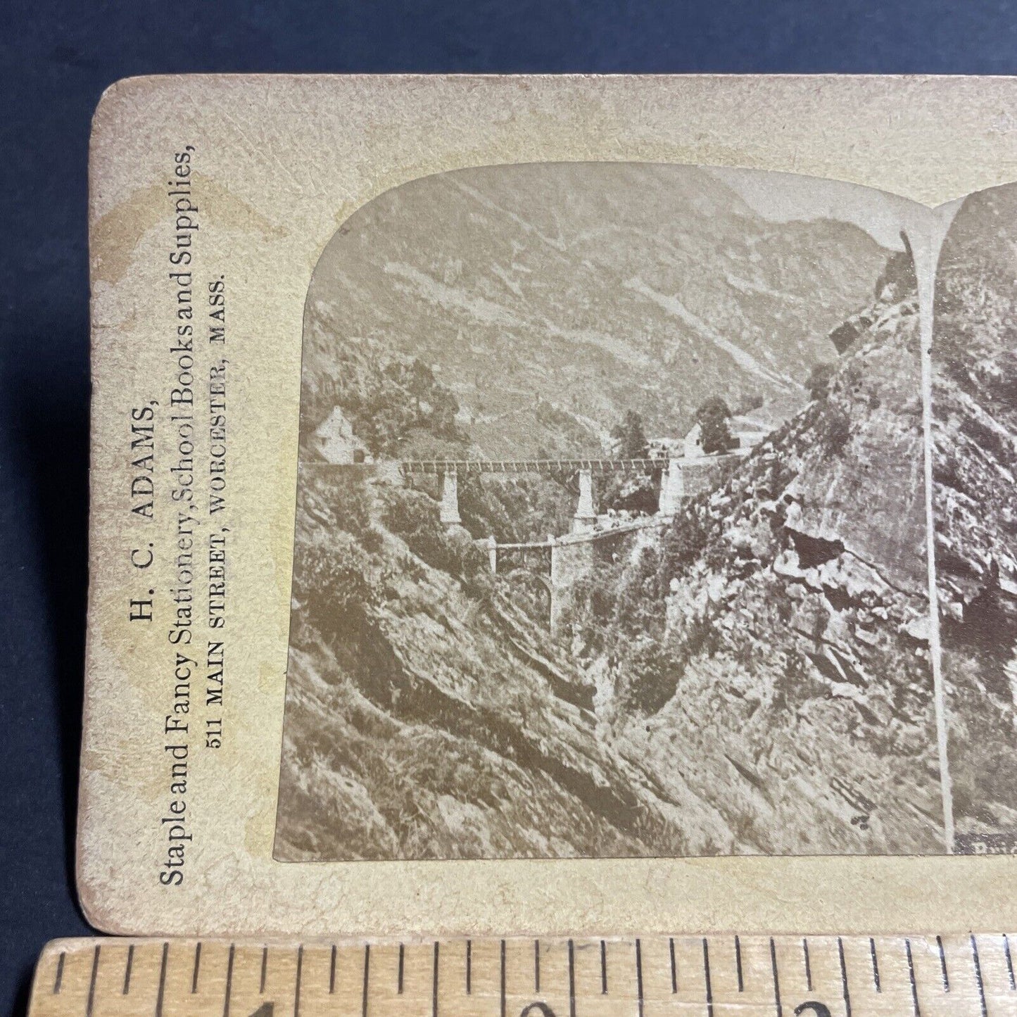 Antique 1880s Sia Bridge Gavarnie Gedre France Stereoview Photo Card P5166