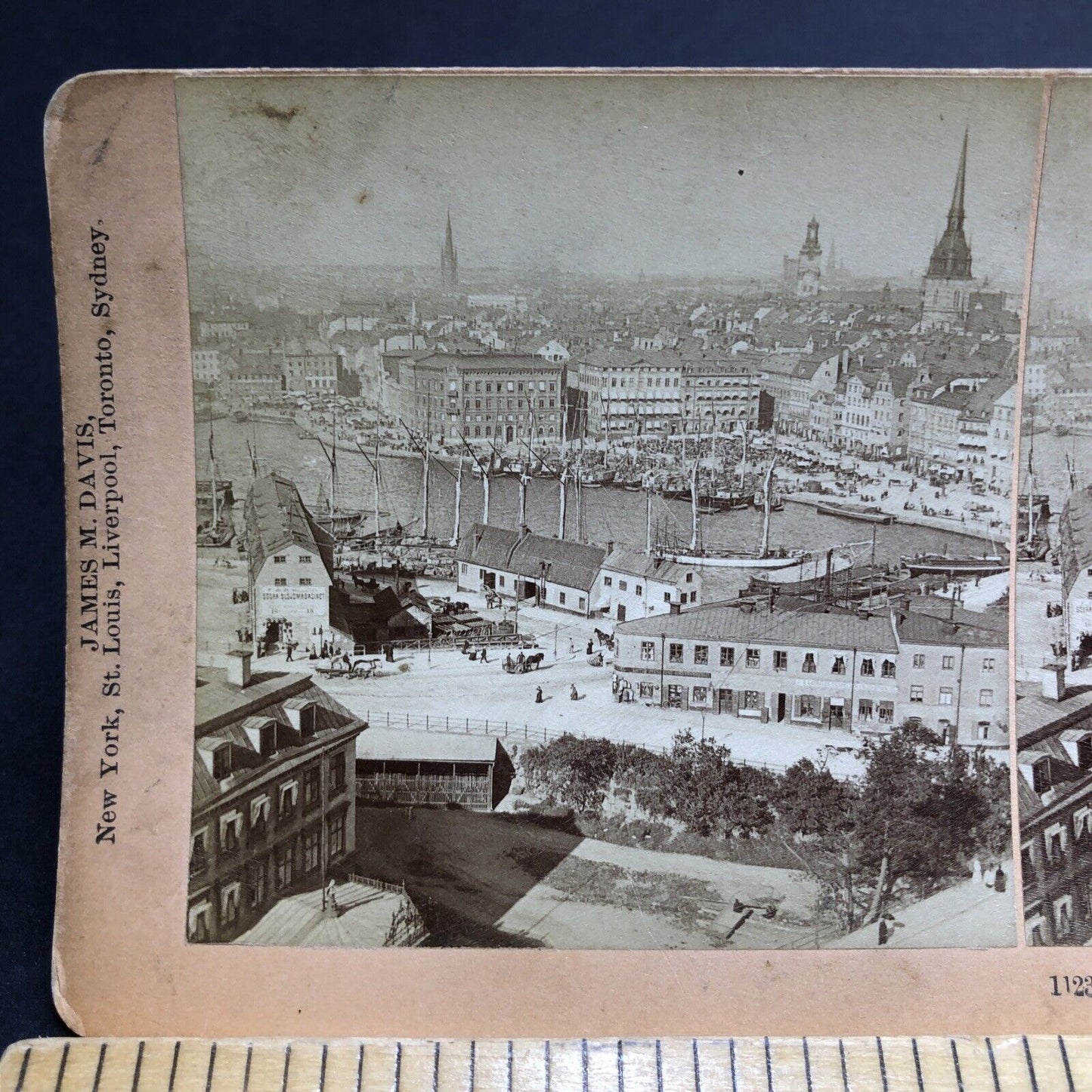 Antique 1896 Downtown Stockholm Sweden Stereoview Photo Card P1996