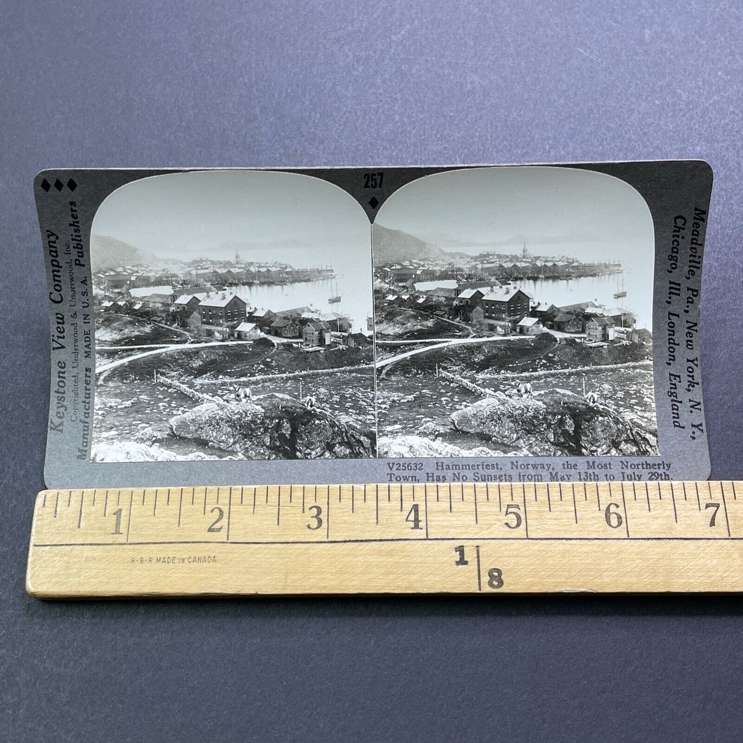 Antique 1920s Hammerfest Norway City And Port View Stereoview Photo Card V2971