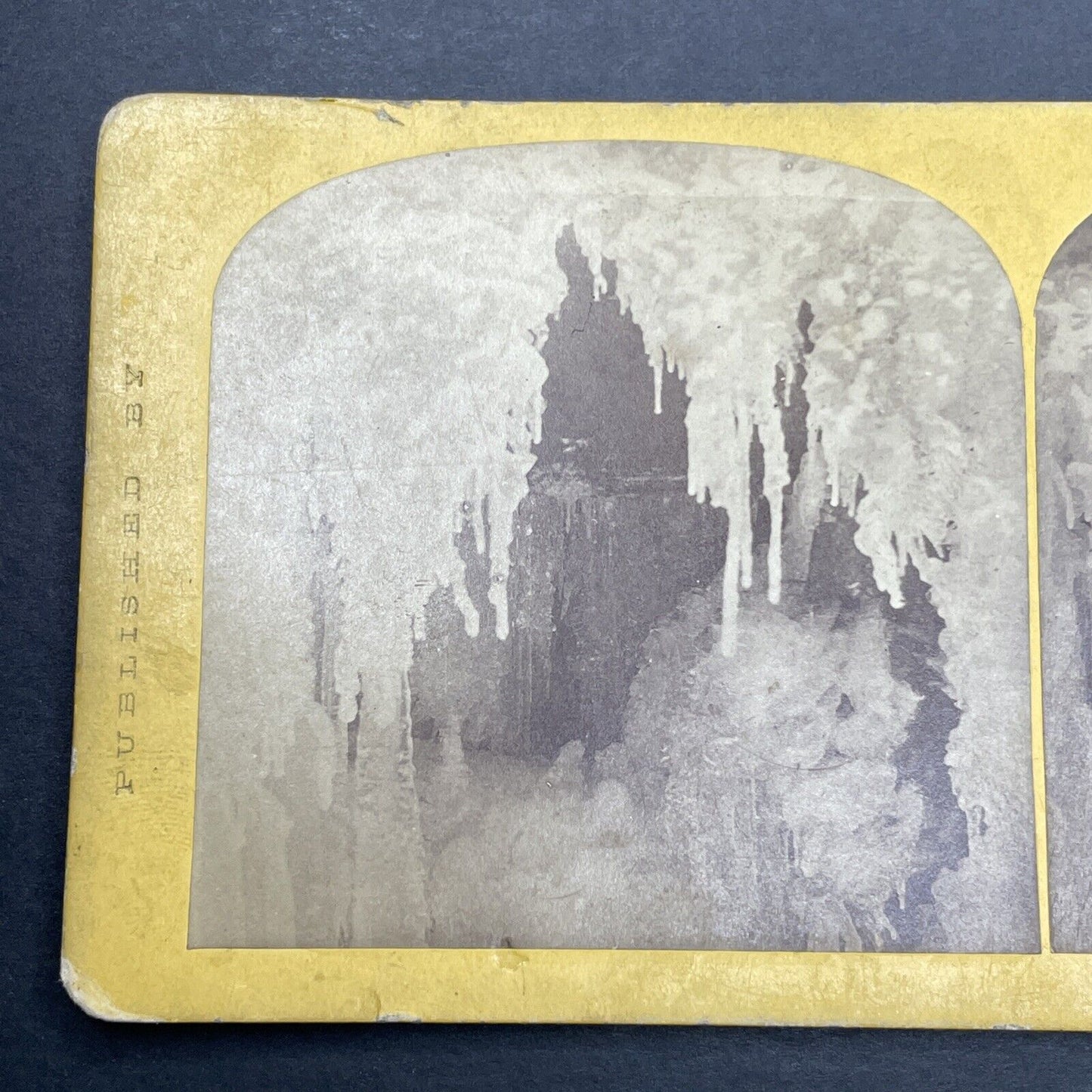 Antique 1860s Lower Ammonoosuc Falls Ice Caves Stereoview Photo Card P1149