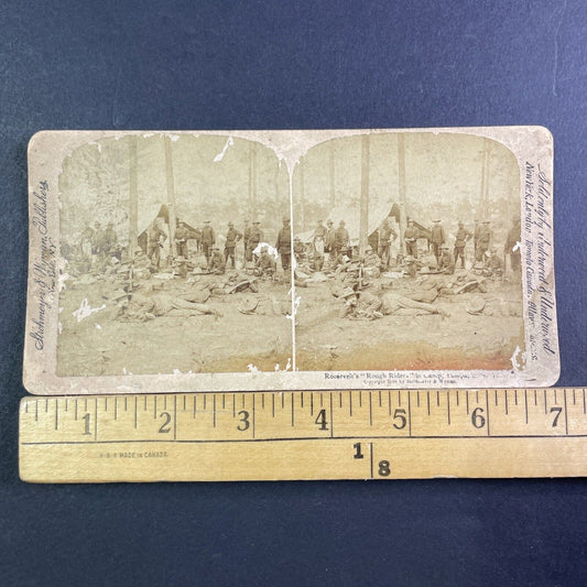 1st United States Cavalry Regiment Rough Riders Stereoview Antique c1898 X3519