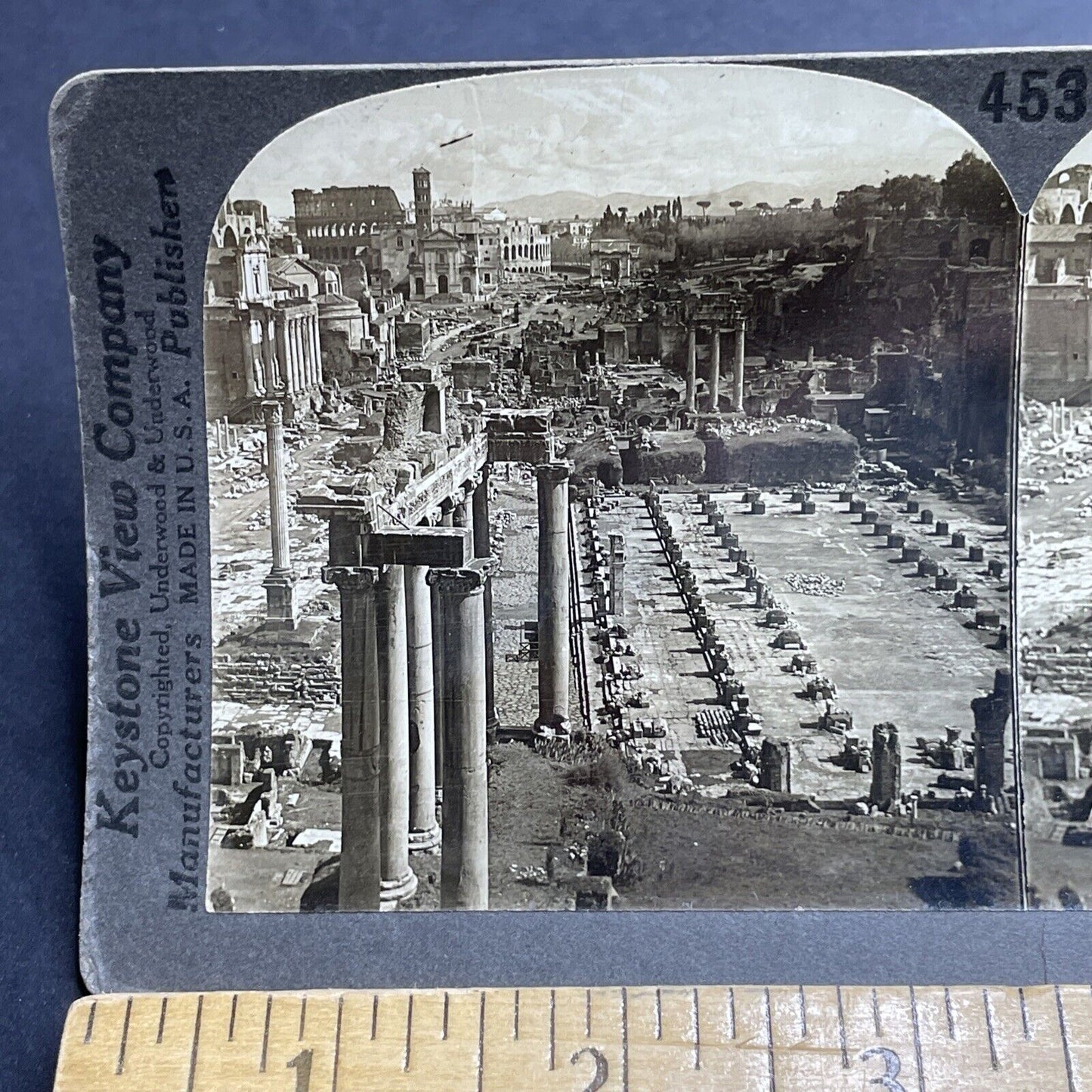 Antique 1920s Ruins And Columns Of Roman Forum Italy Stereoview Photo Card P2023