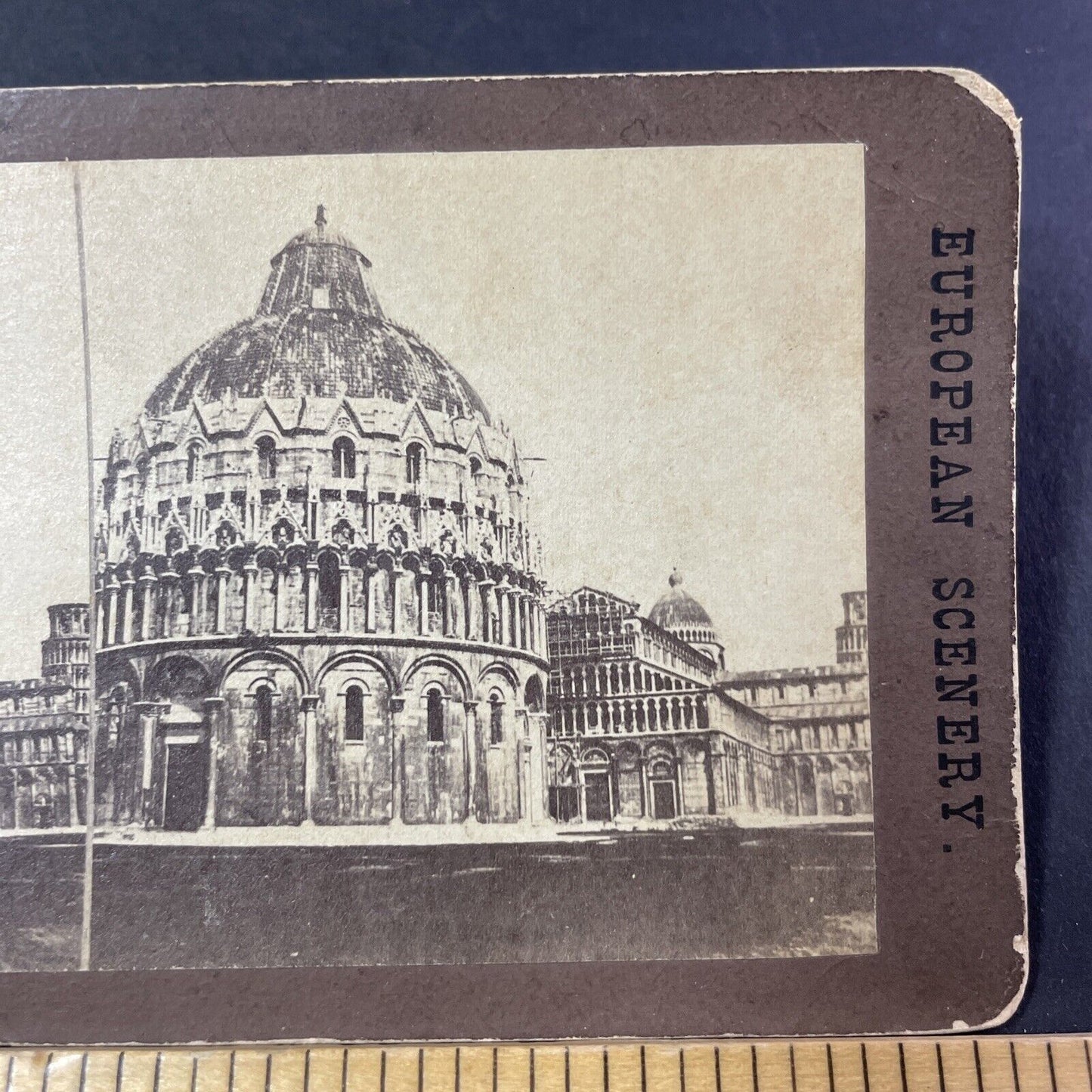 Antique 1880s Pisa Old City Tuscany Italy Stereoview Photo Card P381-20