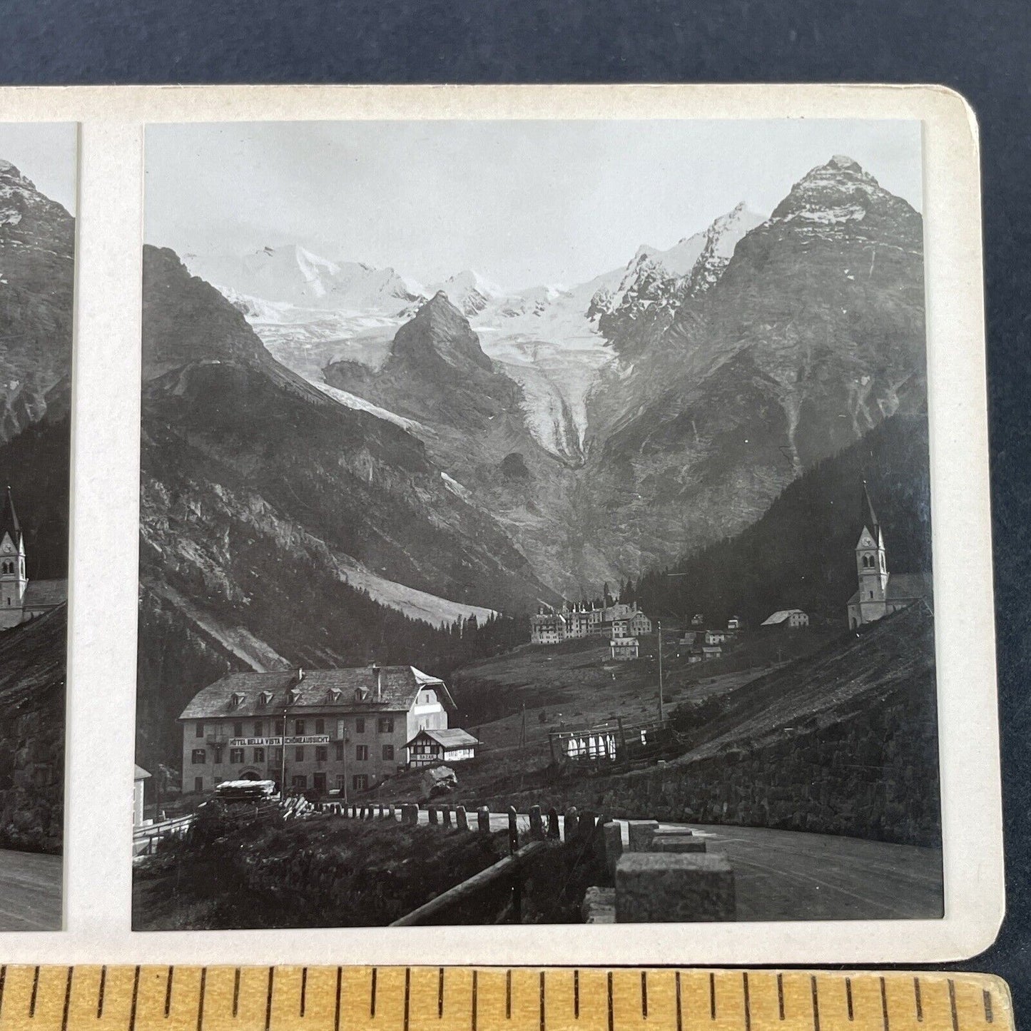 Antique 1925 Hotel Bella Vista South Tyrol Italy OOAK Stereoview Photo Card 3242