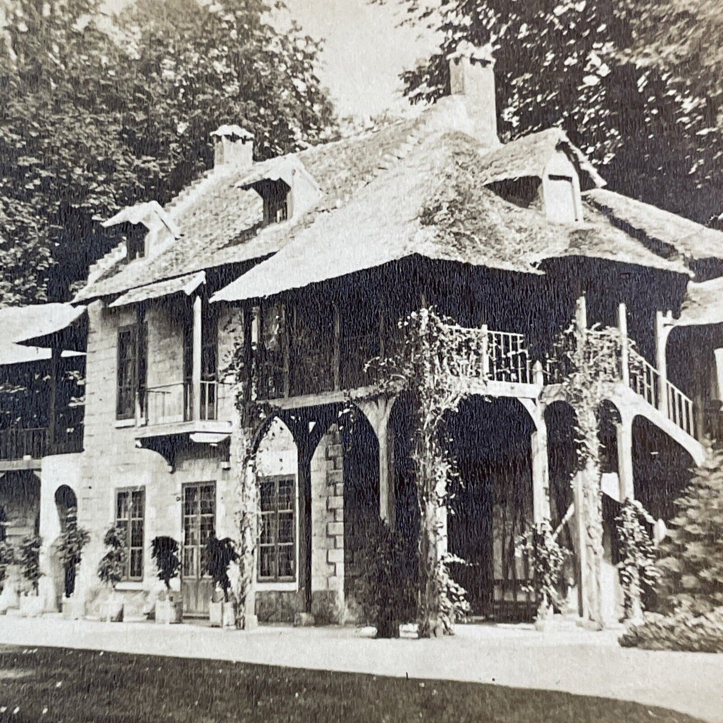 The Miller's House Miller Cottage Stereoview Versailles Antique c1867 X1579