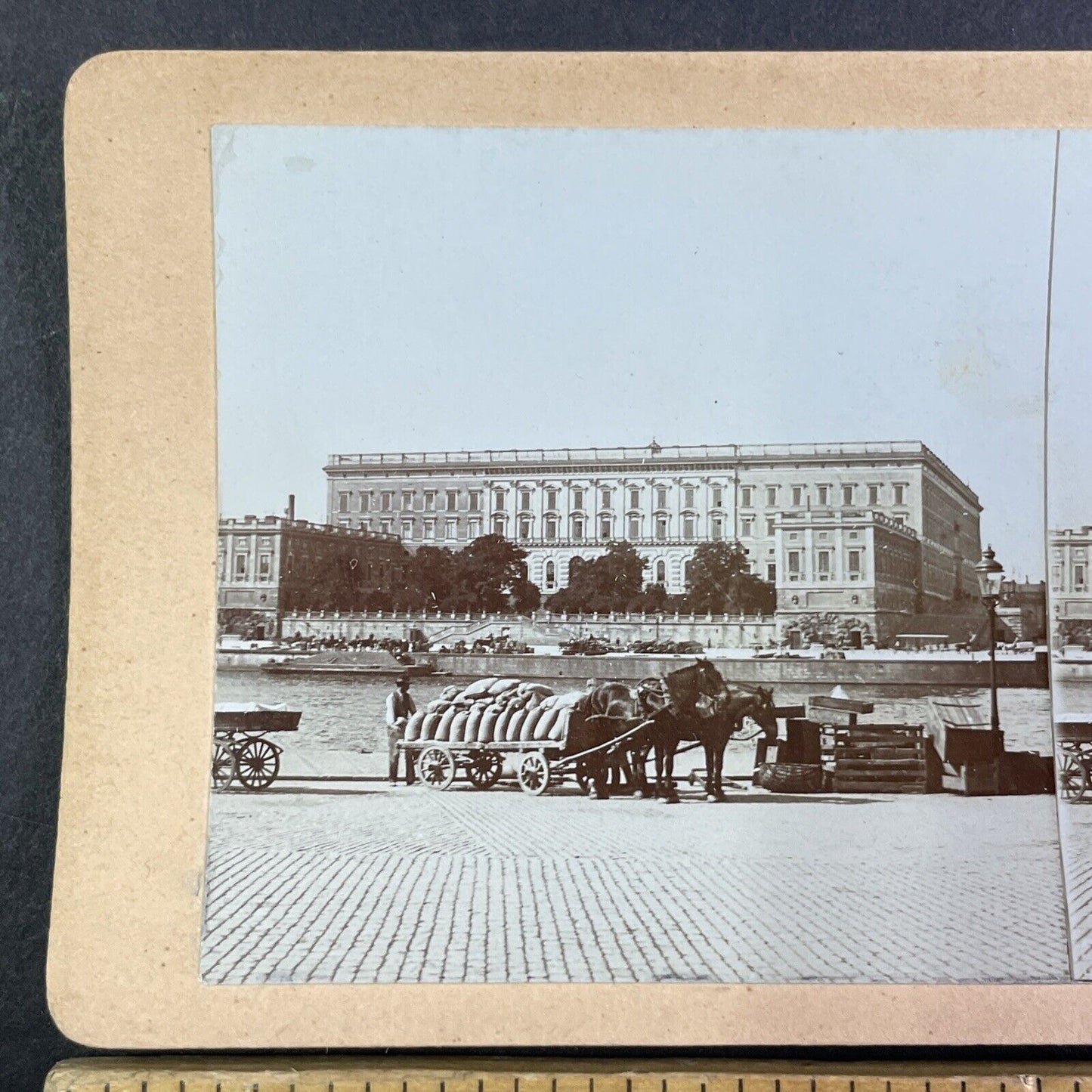 King's Palace in Stockholm Sweden Stereoview Antique c1890s Y2209