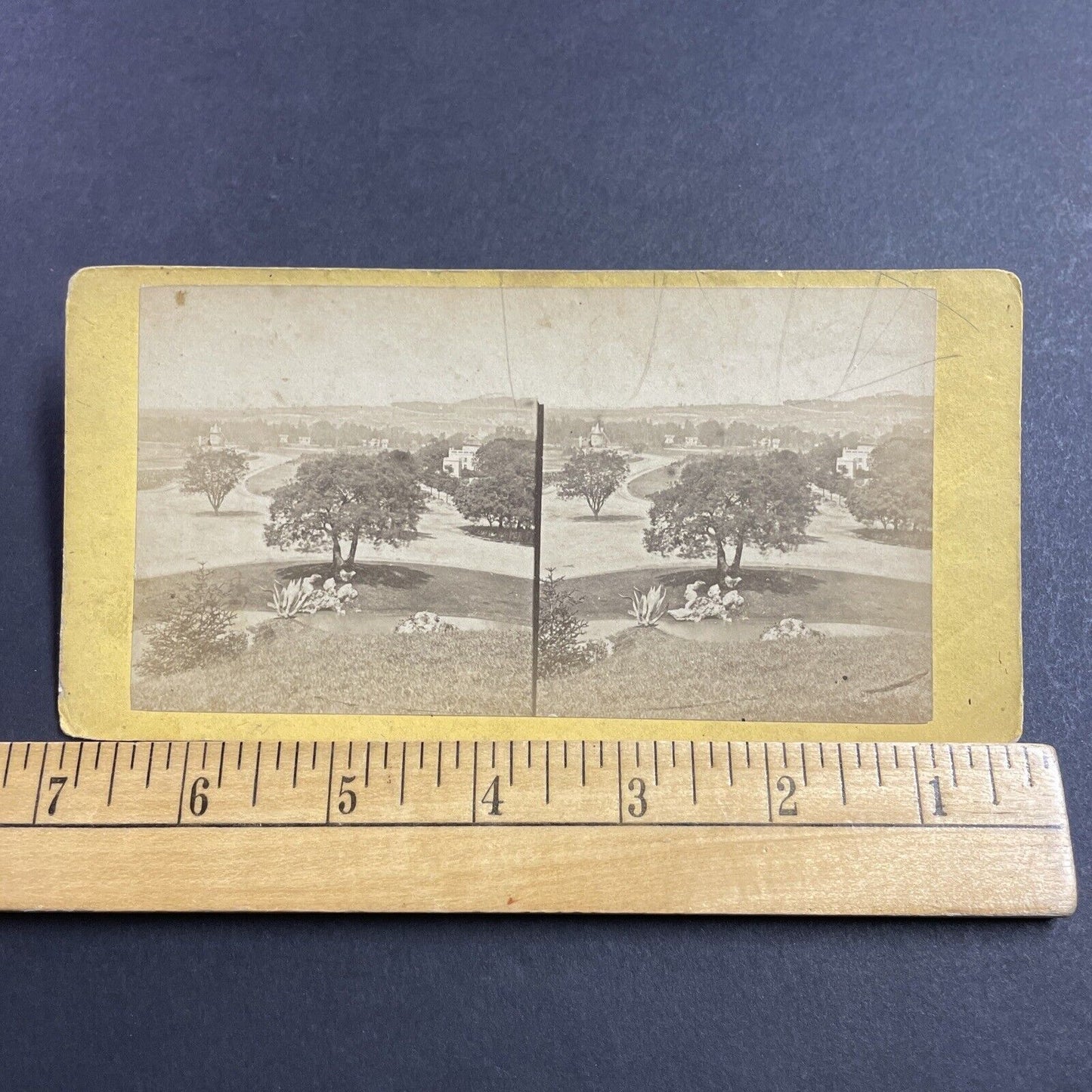 Antique 1870s Marseilles France Palais Longchamps Stereoview Photo Card P1980-06