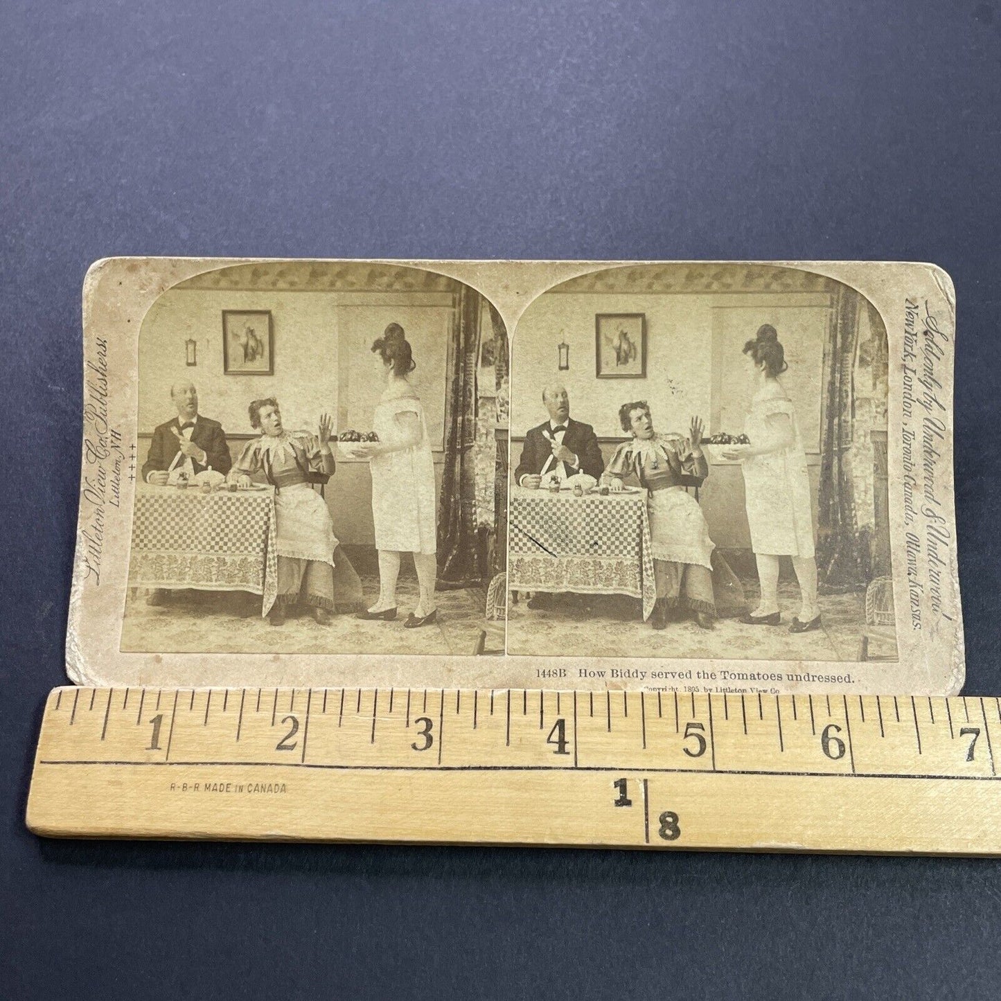 Antique 1895 Maid Woman In Underwear Slip Stereoview Photo Card P3509