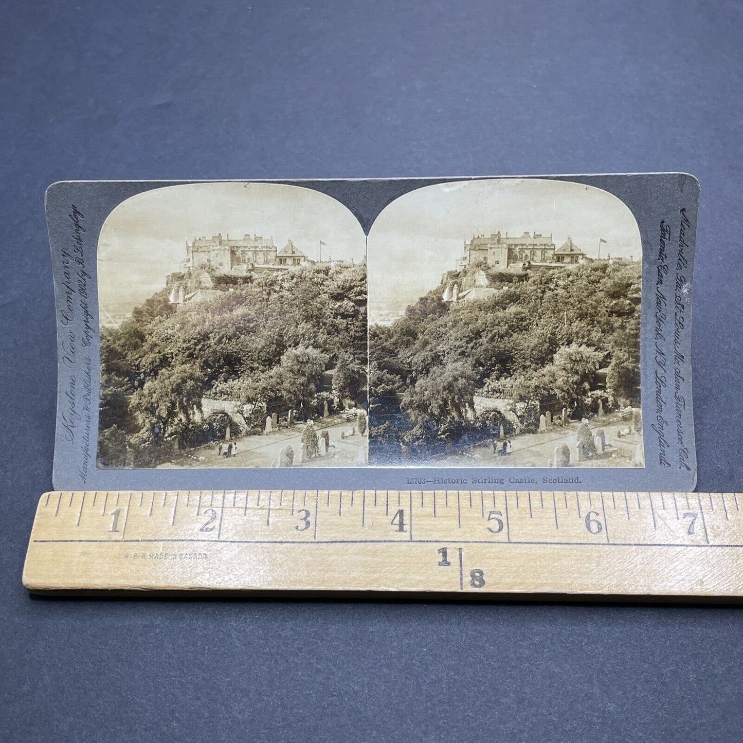 Antique 1902 Stirling Castle Scotland UK Stereoview Photo Card P2045