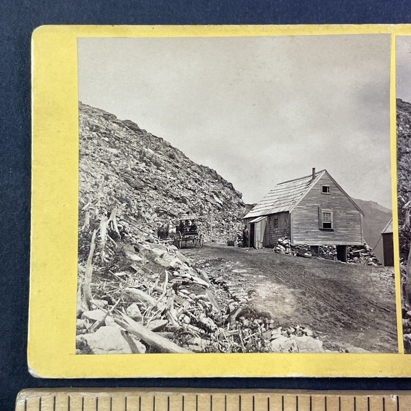 Halfway House Mount Washington Stereoview New Hampshire Antique c1870s Y952