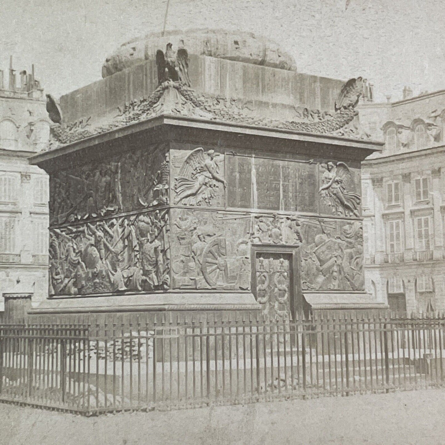 Napoleon's Vendome Column Stereoview Paris France Antique c1872 X2576