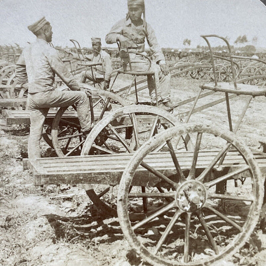 Antique 1904 Japanese Army Soldier Transport Units Stereoview Photo Card P1820