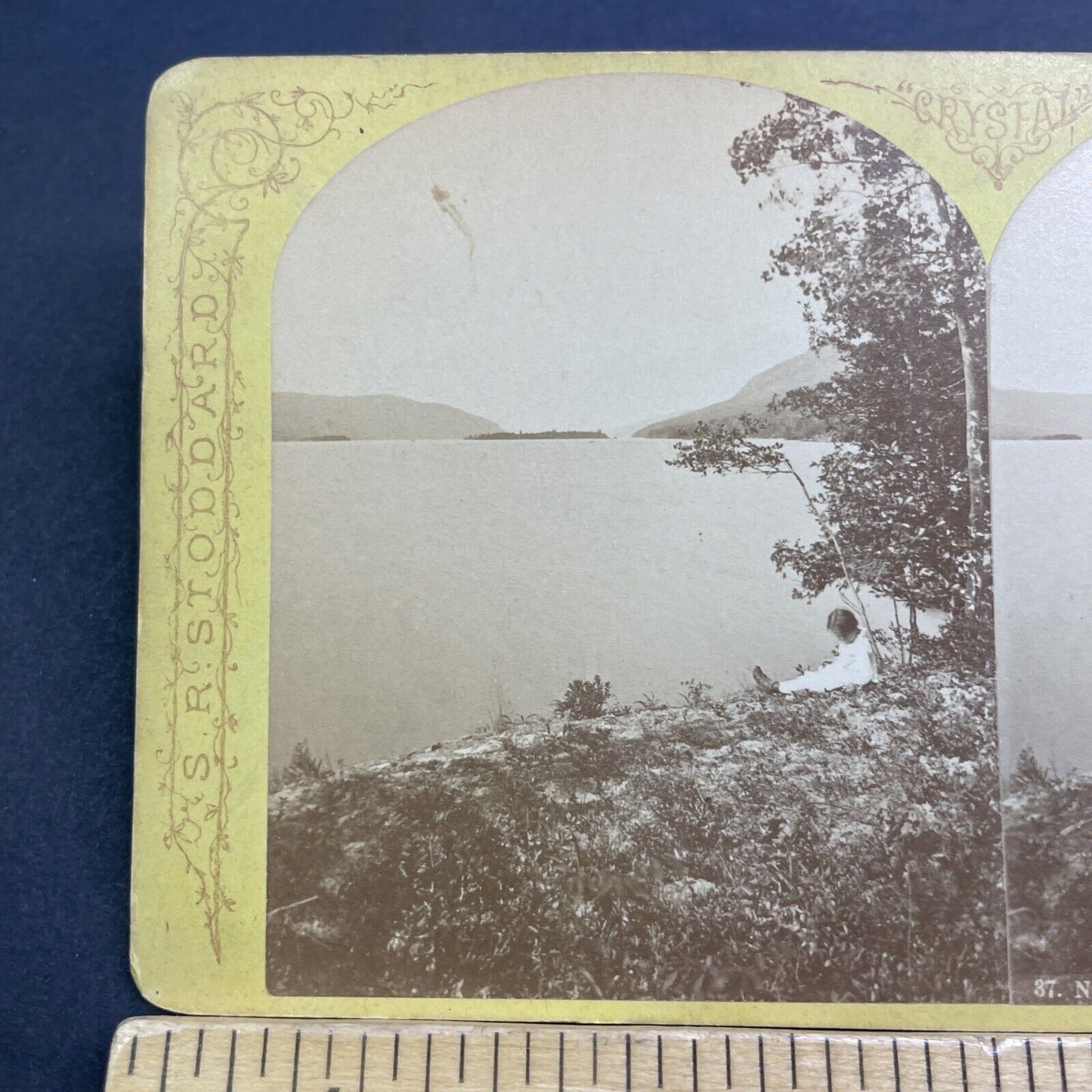 Antique 1860s Black Mountain Point Lake George NY Stereoview Photo Card V550