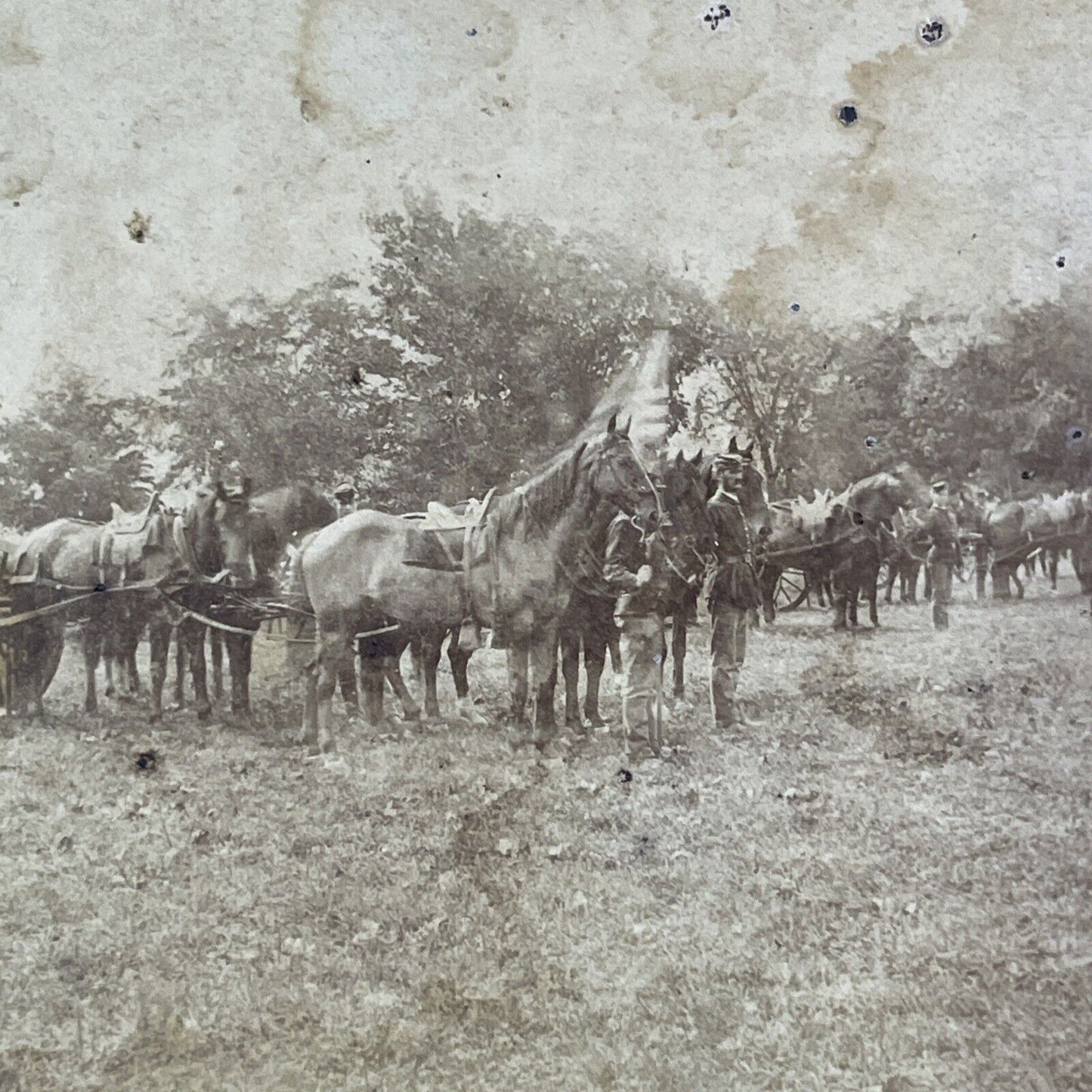 Civil War Union Cavalry Stereoview West Point Academy NY Antique c1865 X1352