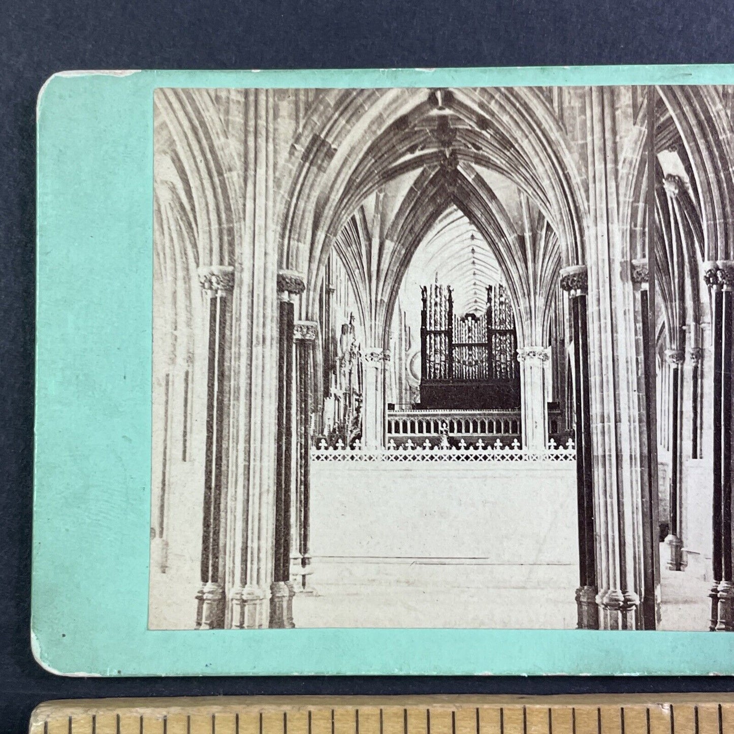 Wells Cathedral Church Somerset England UK Stereoview Antique c1855 X3704