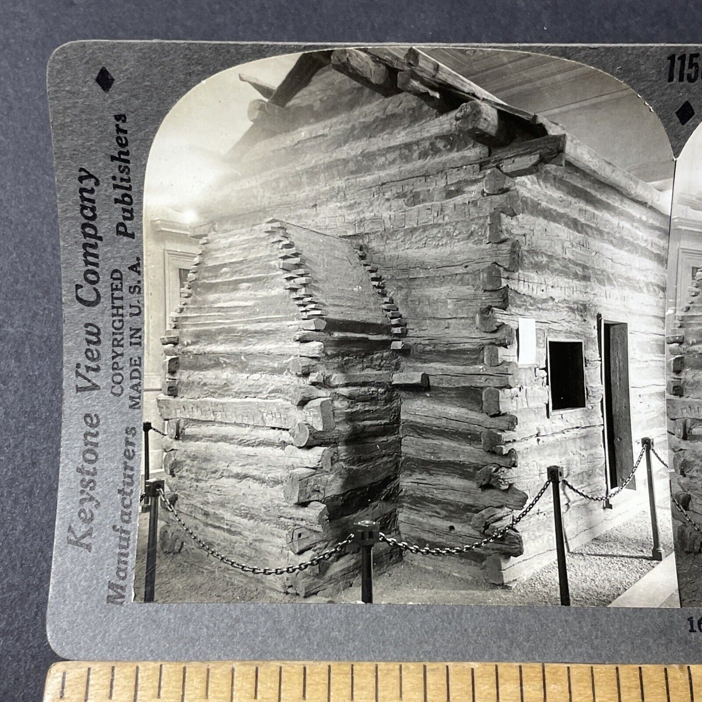 Antique 1910s Abraham Lincoln Place Of Birth Stereoview Photo Card V2604