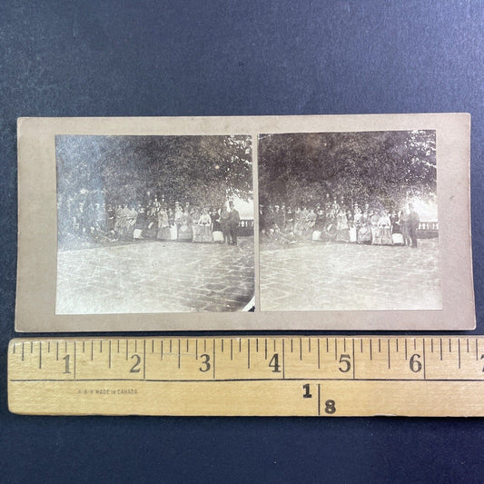 Very Early Photo of Wealthy Elites Stereoview Salt Print Antique c1850 Y468