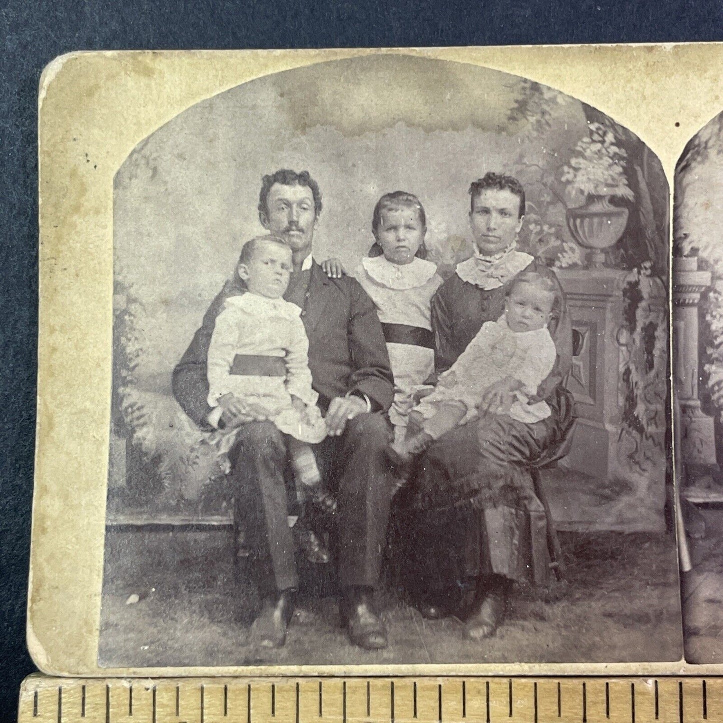 Victorian Family With A Disabled Daughter Stereoview Antique c1875 X2583