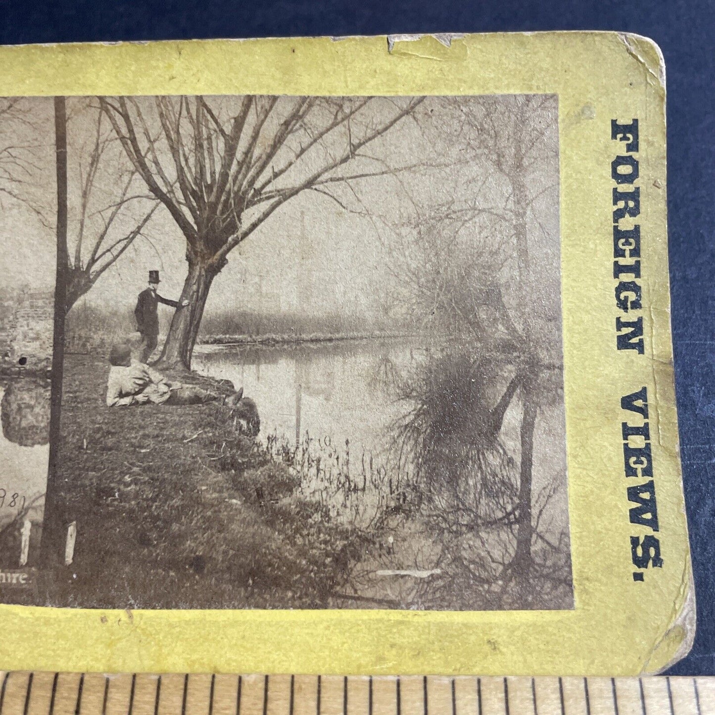Antique 1870s Wealthy Man In Leicestershire England Stereoview Photo Card P4517