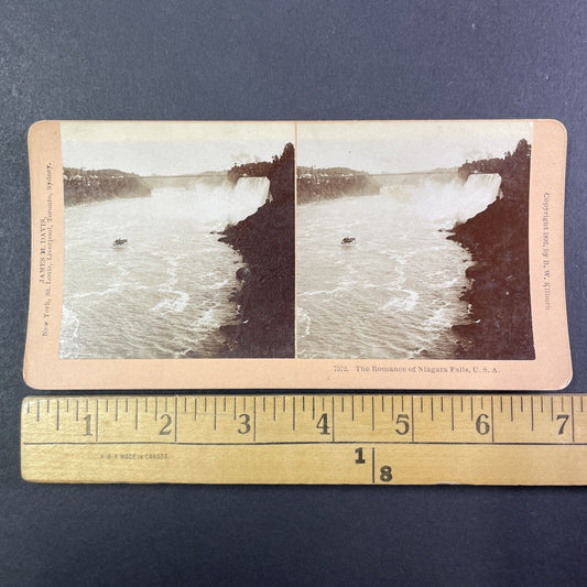 Maid of the Mist Ferry Boat Tour Stereoview Niagara Falls Antique c1892 Y1868