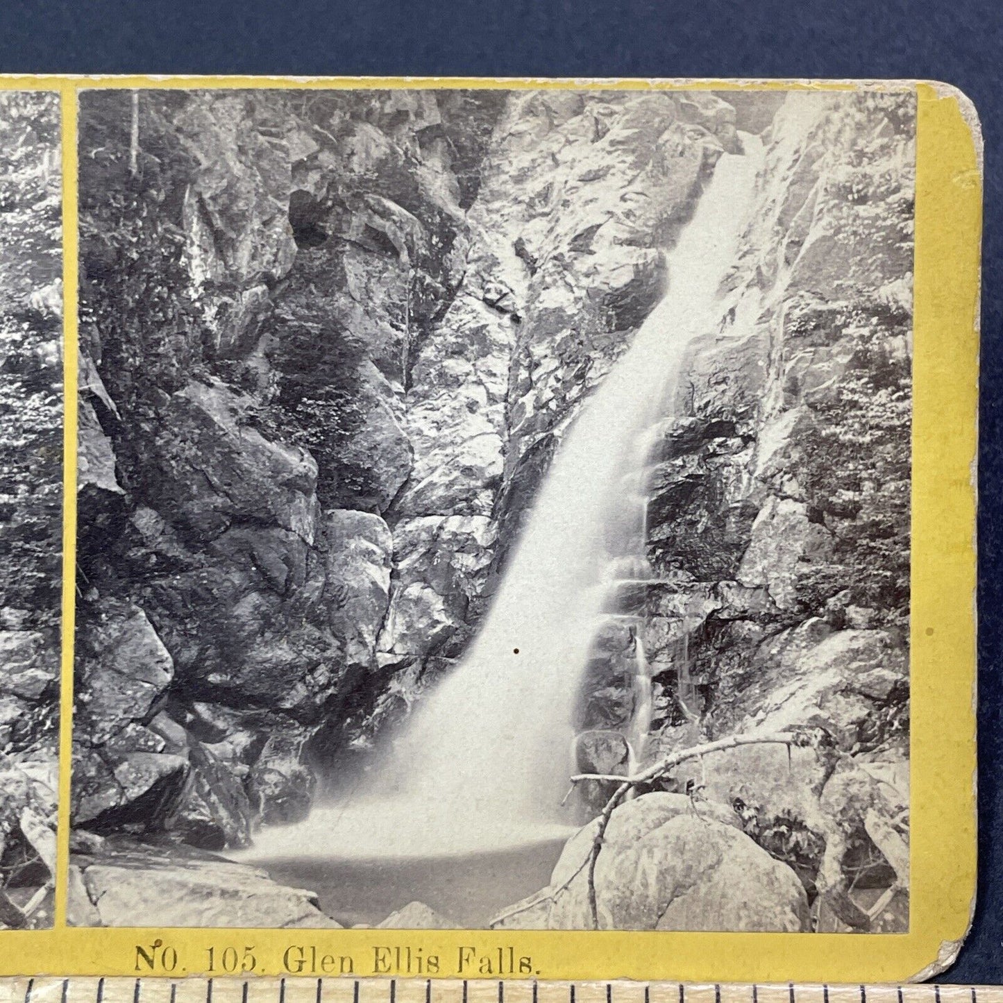 Antique 1870s Glen Ellis Falls Gorham NH Stereoview Photo Card V1969