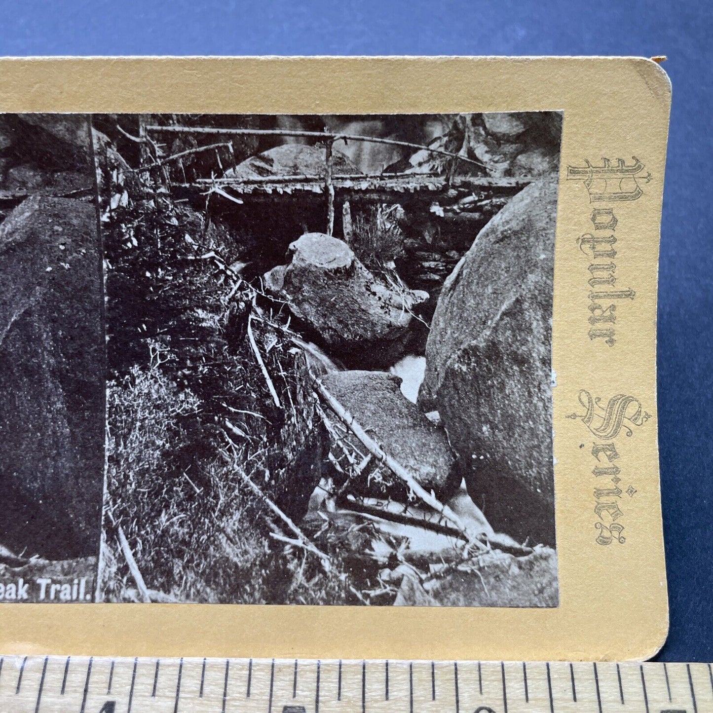 Antique 1870s Pikes Peak Secret Waterfall Colorado Stereoview Photo Card P2479