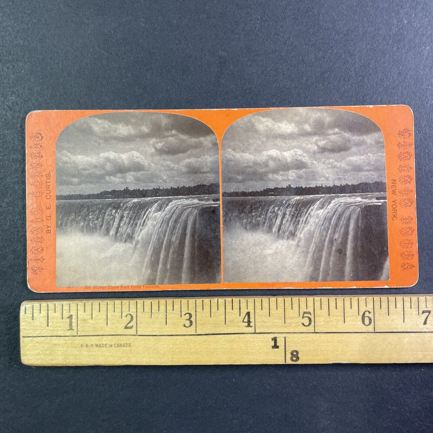 Niagara Falls from the Top Stereoview George Curtis Antique c1870s Y2765