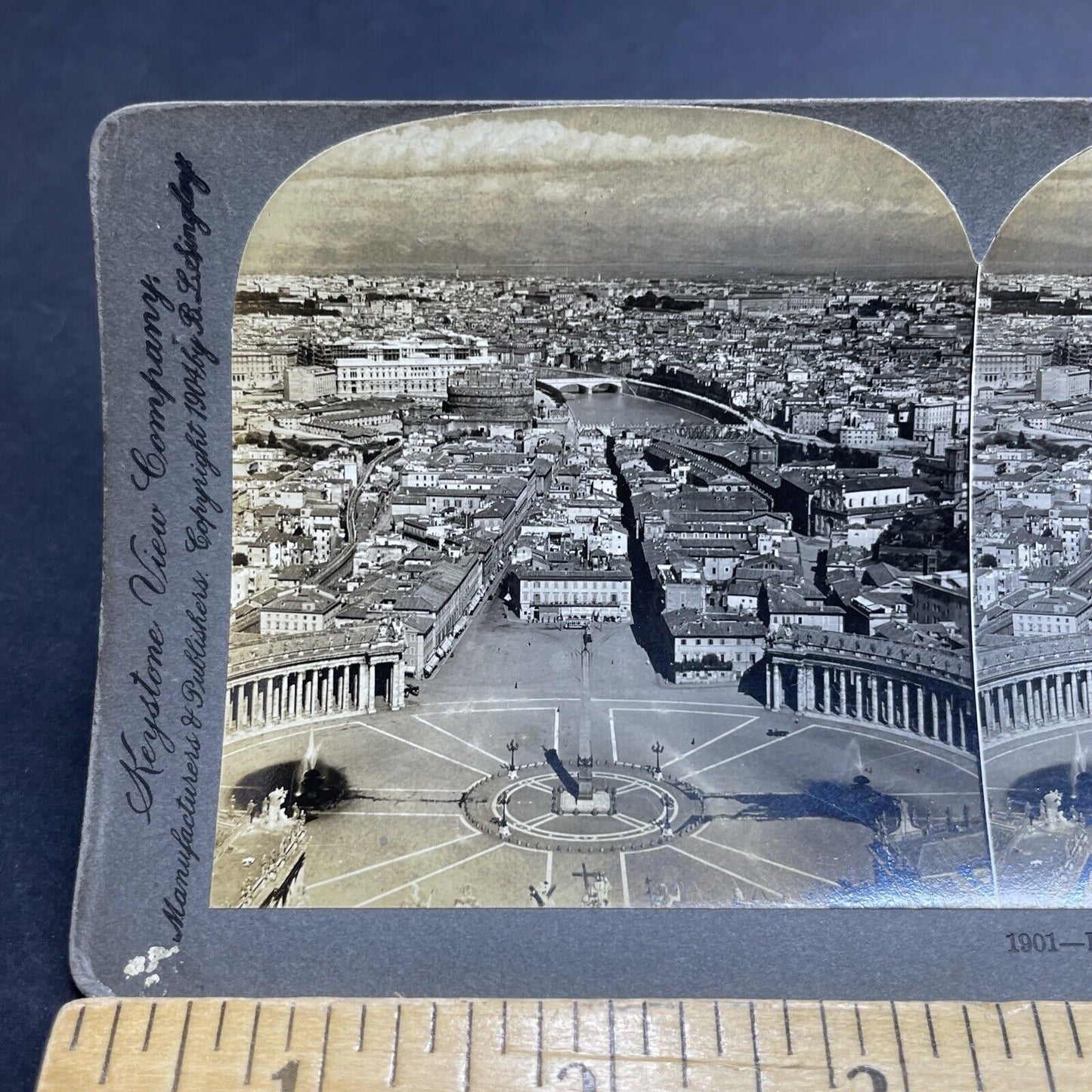 Antique 1904 Rome Italy City View From St. Peter's Stereoview Photo Card P1972