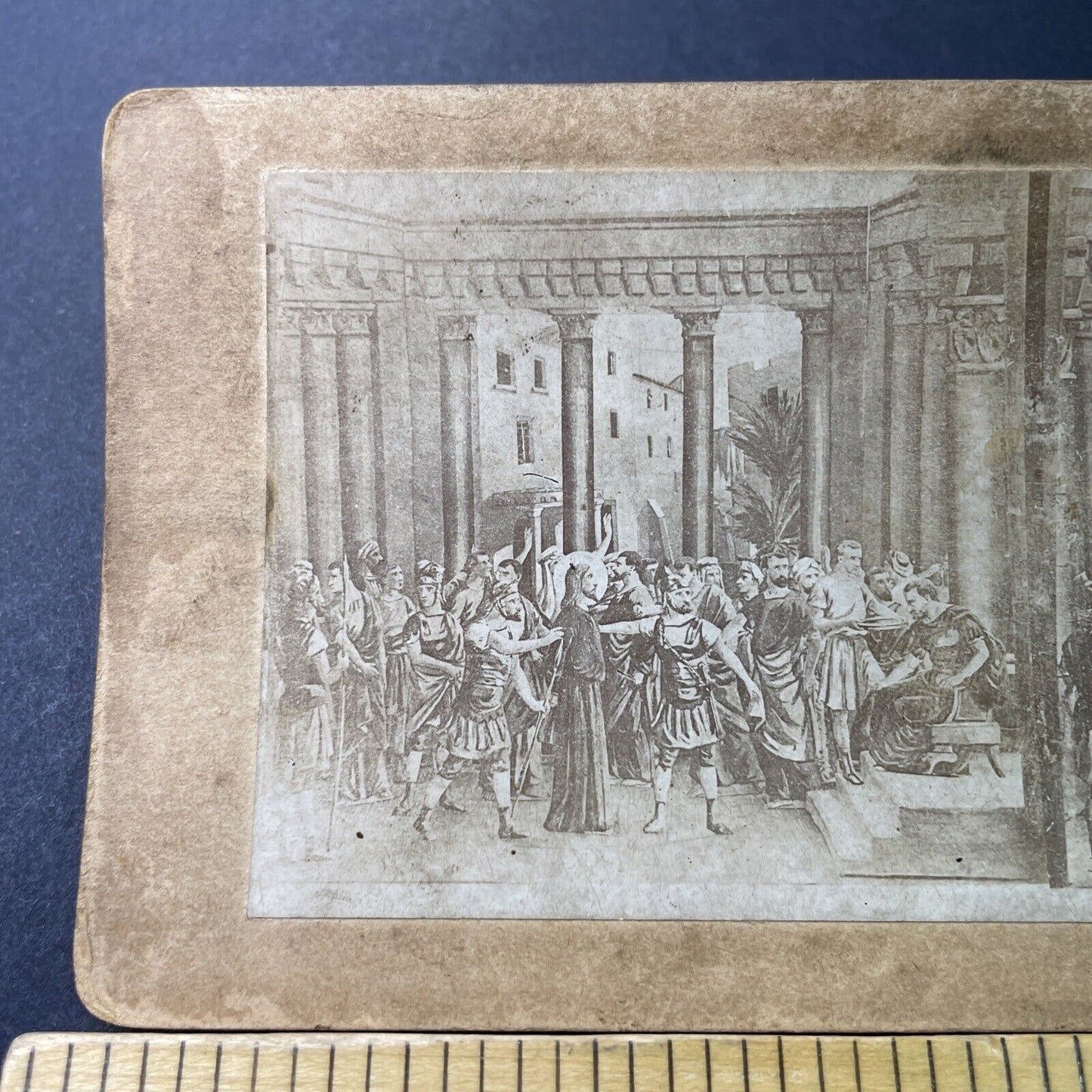 Antique 1860s Jesus Appears Before The Pilate Stereoview Photo Card P3404