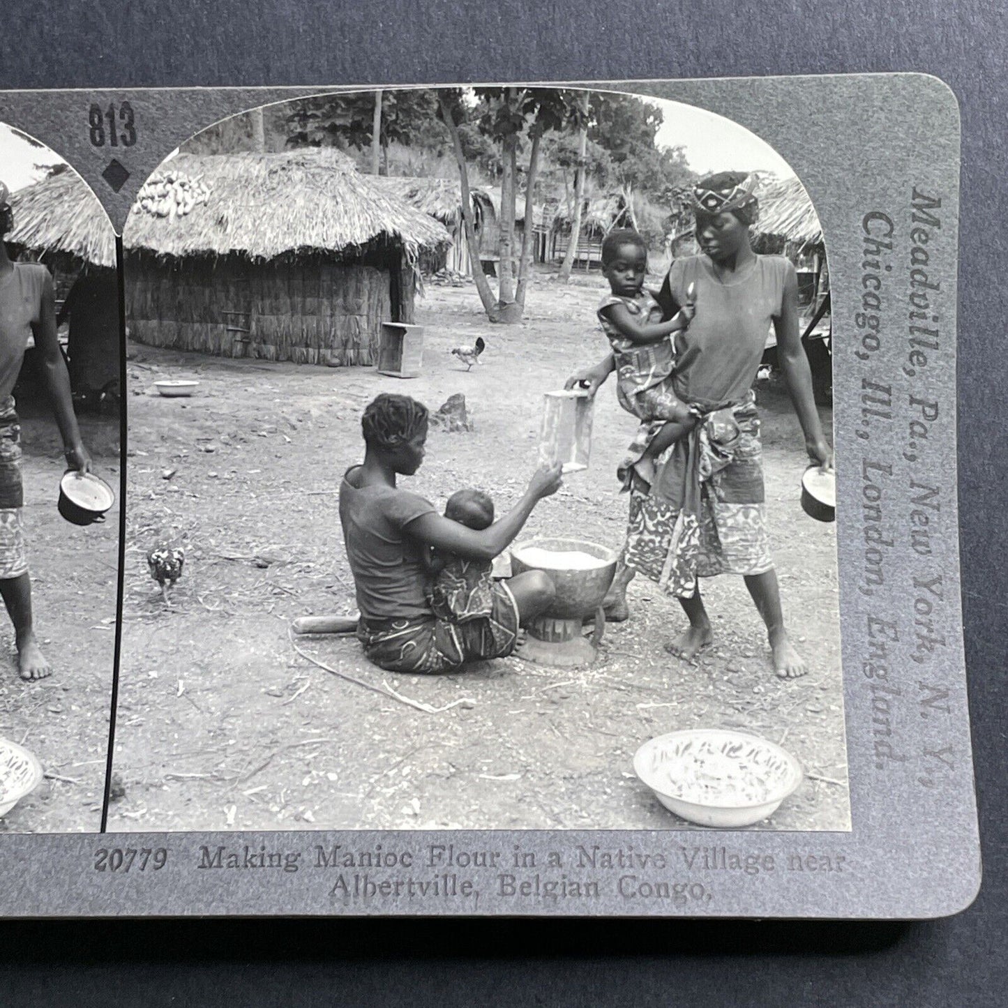 Antique 1918 Women In Kalemie Congo Stereoview Photo Card P1623