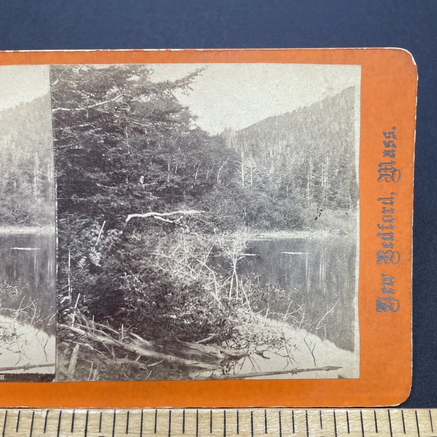 Antique 1860s Profile Lake Franconia New Hampshire Stereoview Photo Card V1705