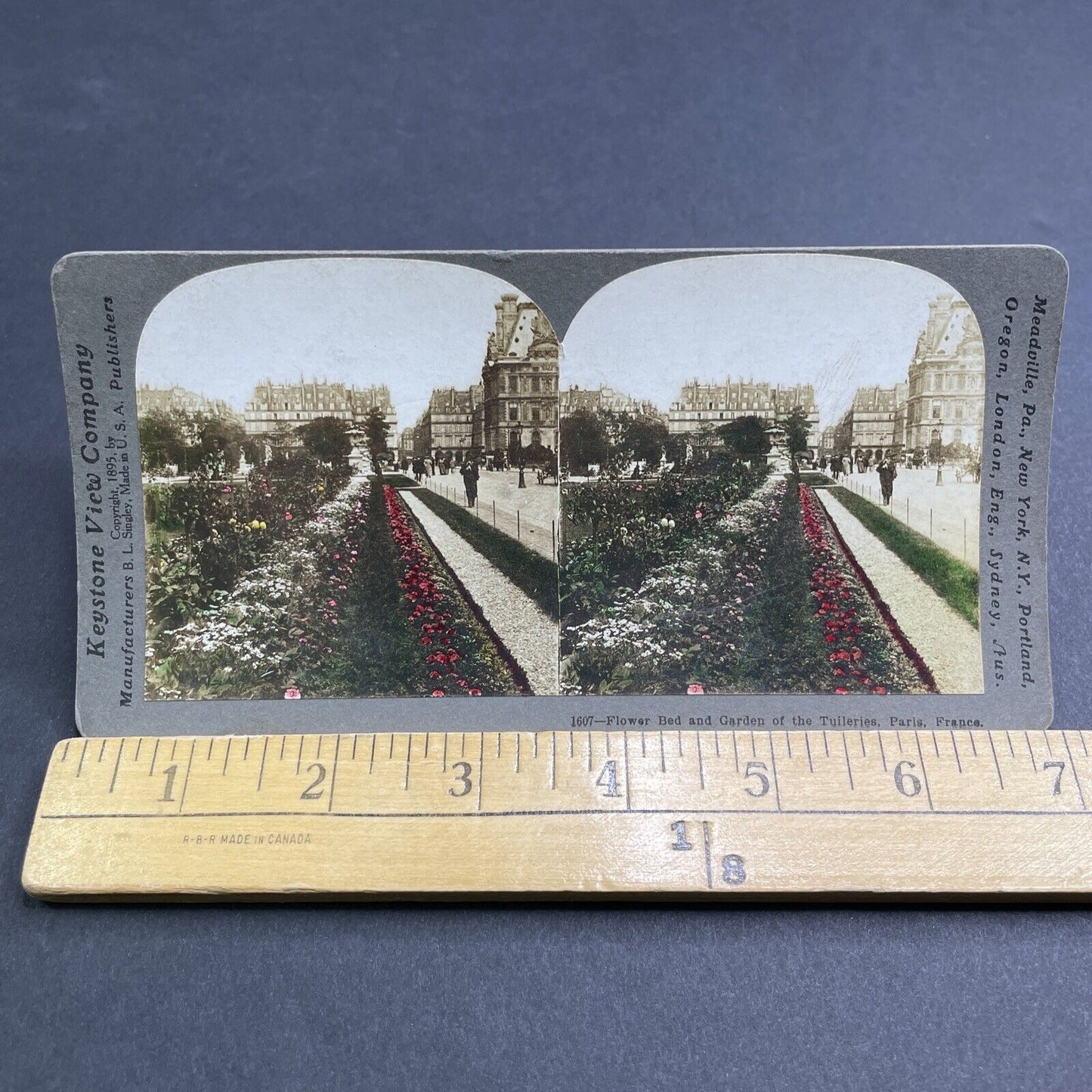 Antique 1895 Gardens Of Tuileries Palace France Stereoview Photo Card P1921