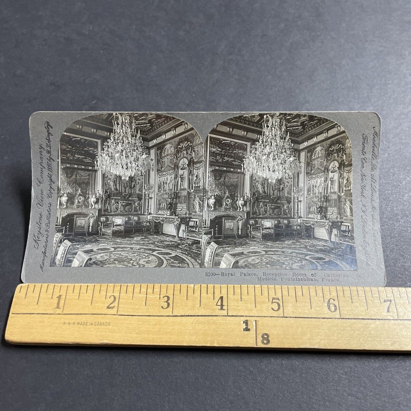 Antique 1897 Royal Palace Fontainebleau Paris France Stereoview Photo Card P5141