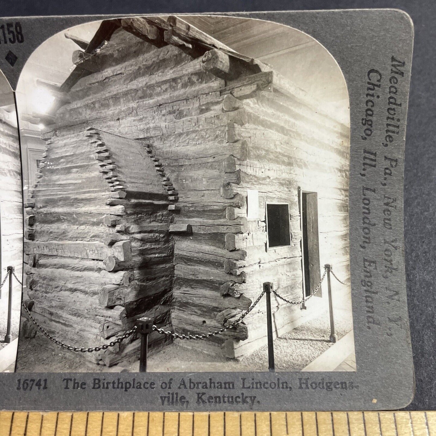 Antique 1910s Abraham Lincoln Place Of Birth Kentucky Stereoview Photo Card 4884